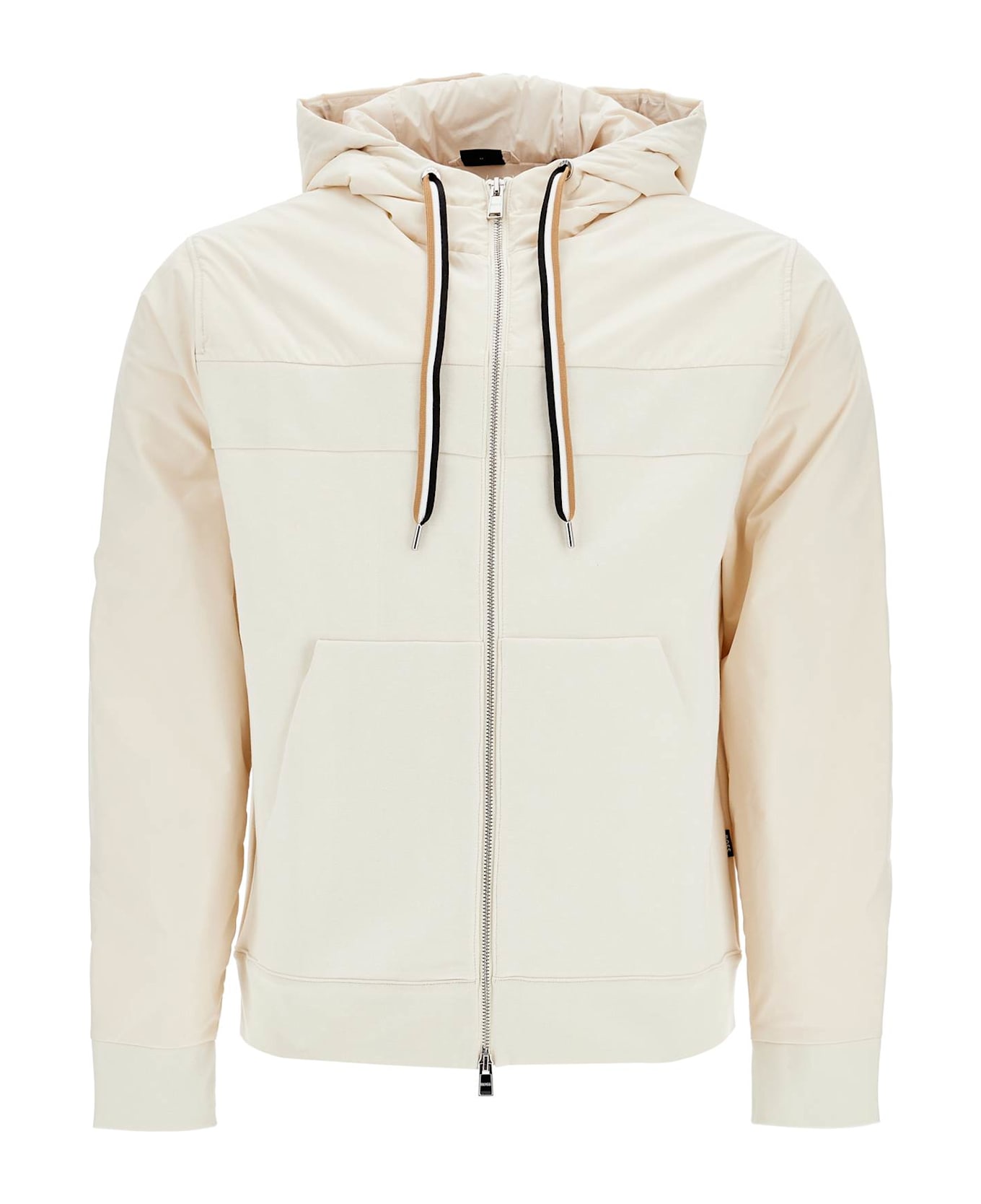 Hugo Boss White Slim Fit Zip-up Hoodie - OPEN WHITE (White)