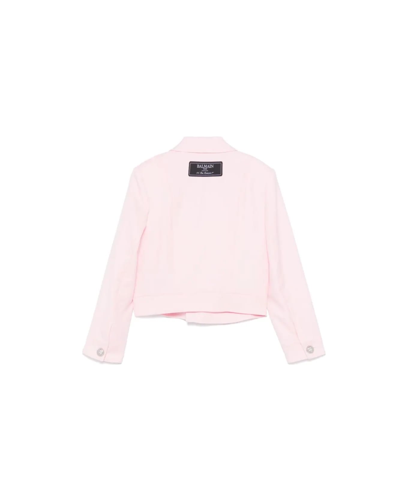 Balmain Blazer Con Logo - Pink