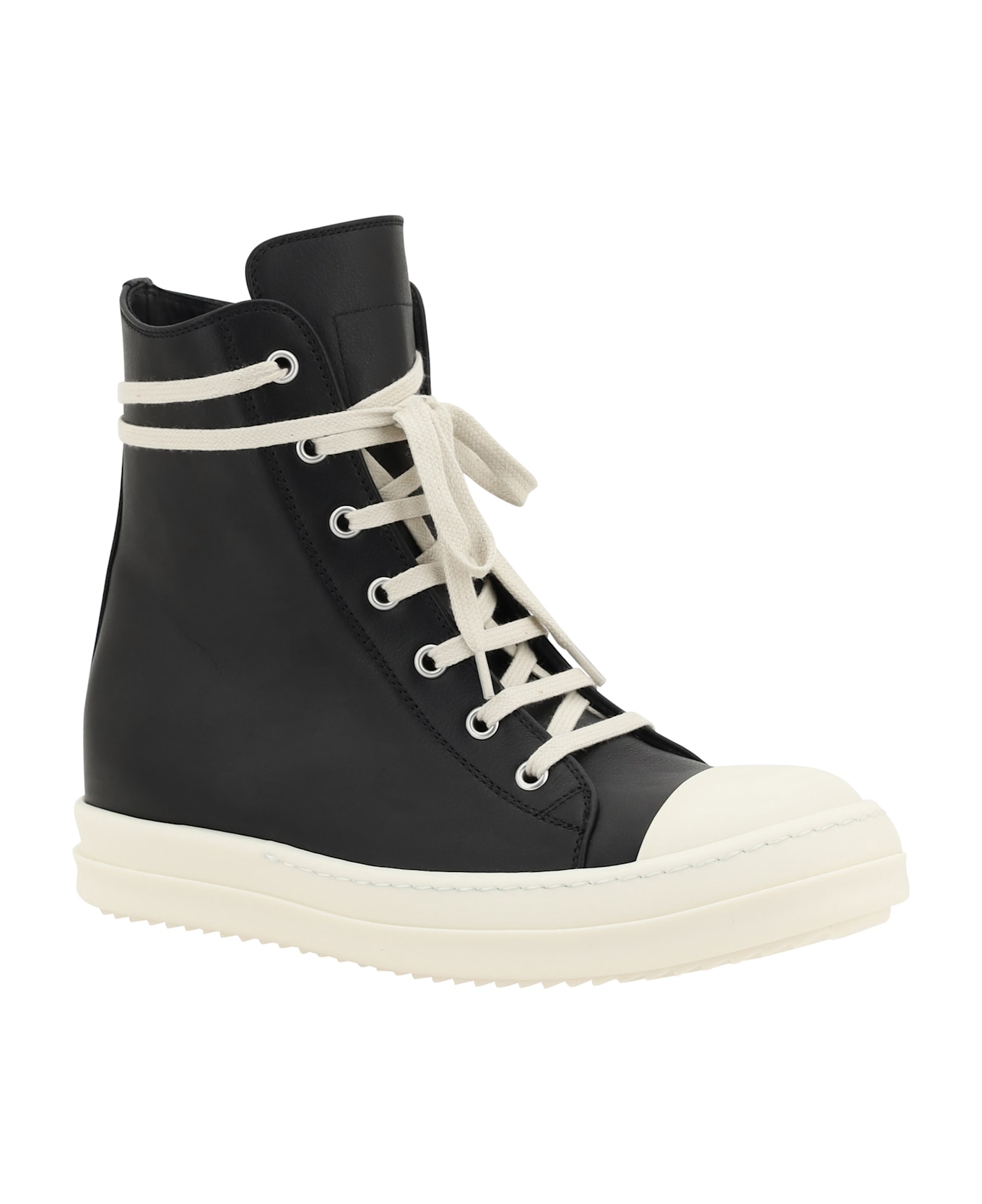 Rick Owens Leather Sneakers - Black