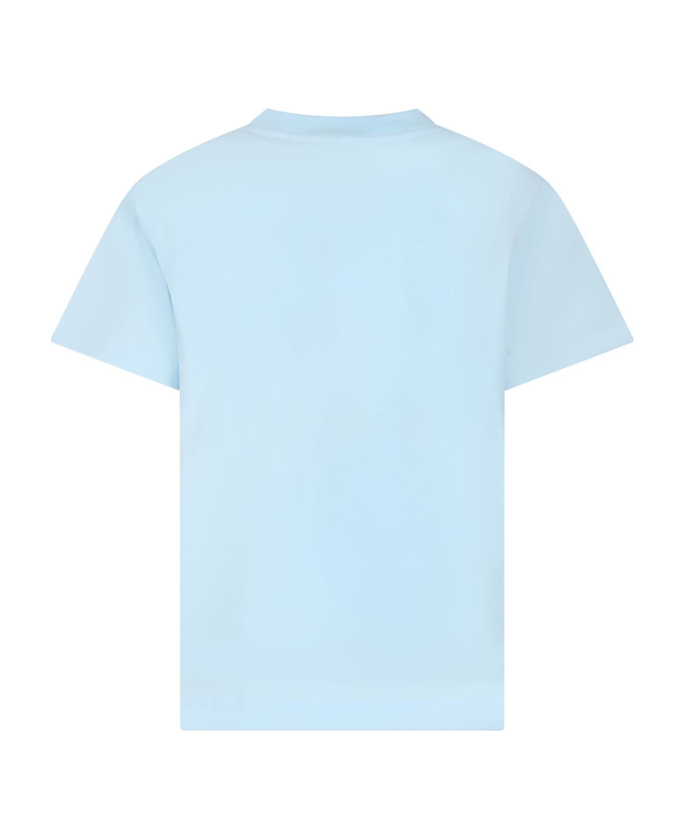 Molo Light Blue T-shirt For Boy With Dinosaur Print - Light Blue Tシャツ＆ポロシャツ