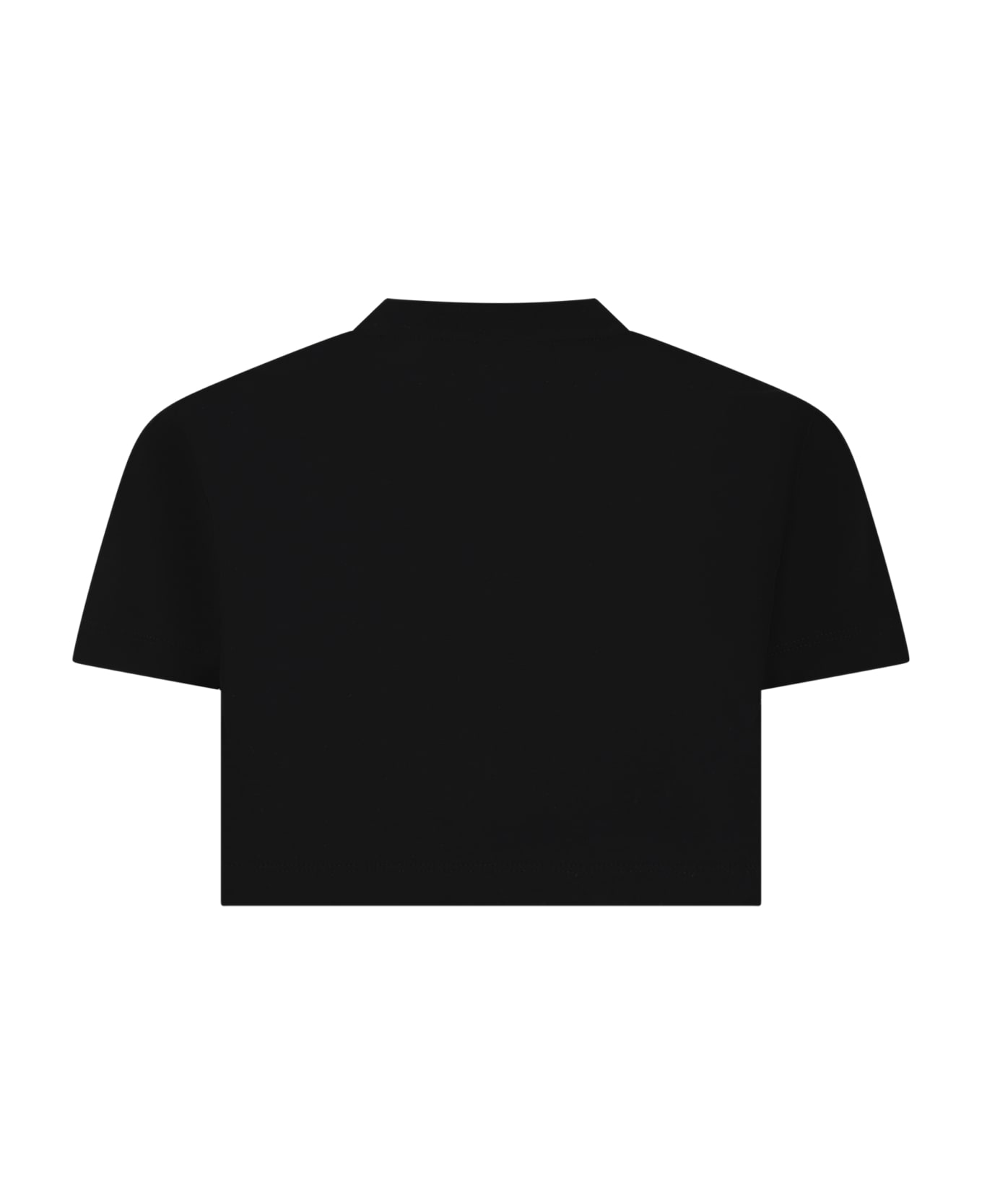 Fendi Black T-shirt For Girl With Logo - Nero