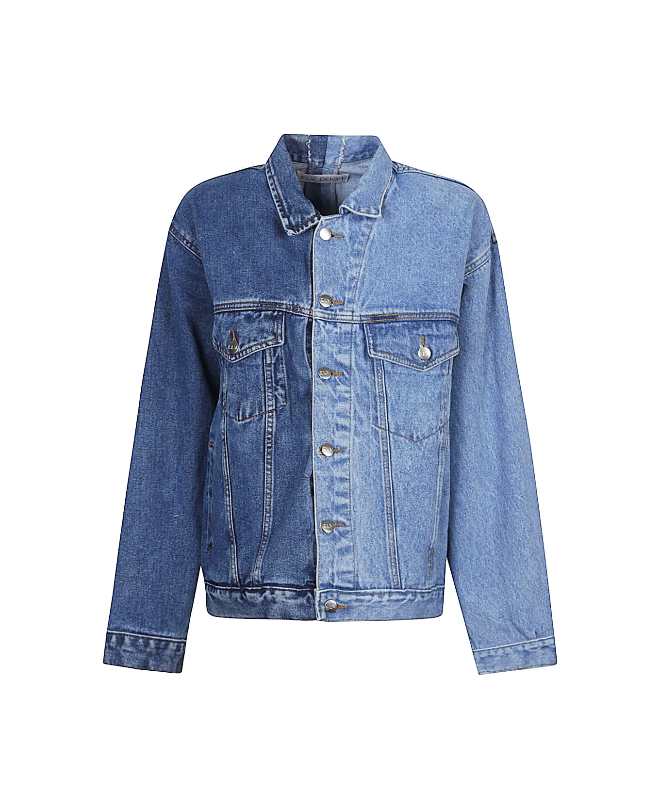 E.L.V. DENIM Denim Cotton Jacket - Blue