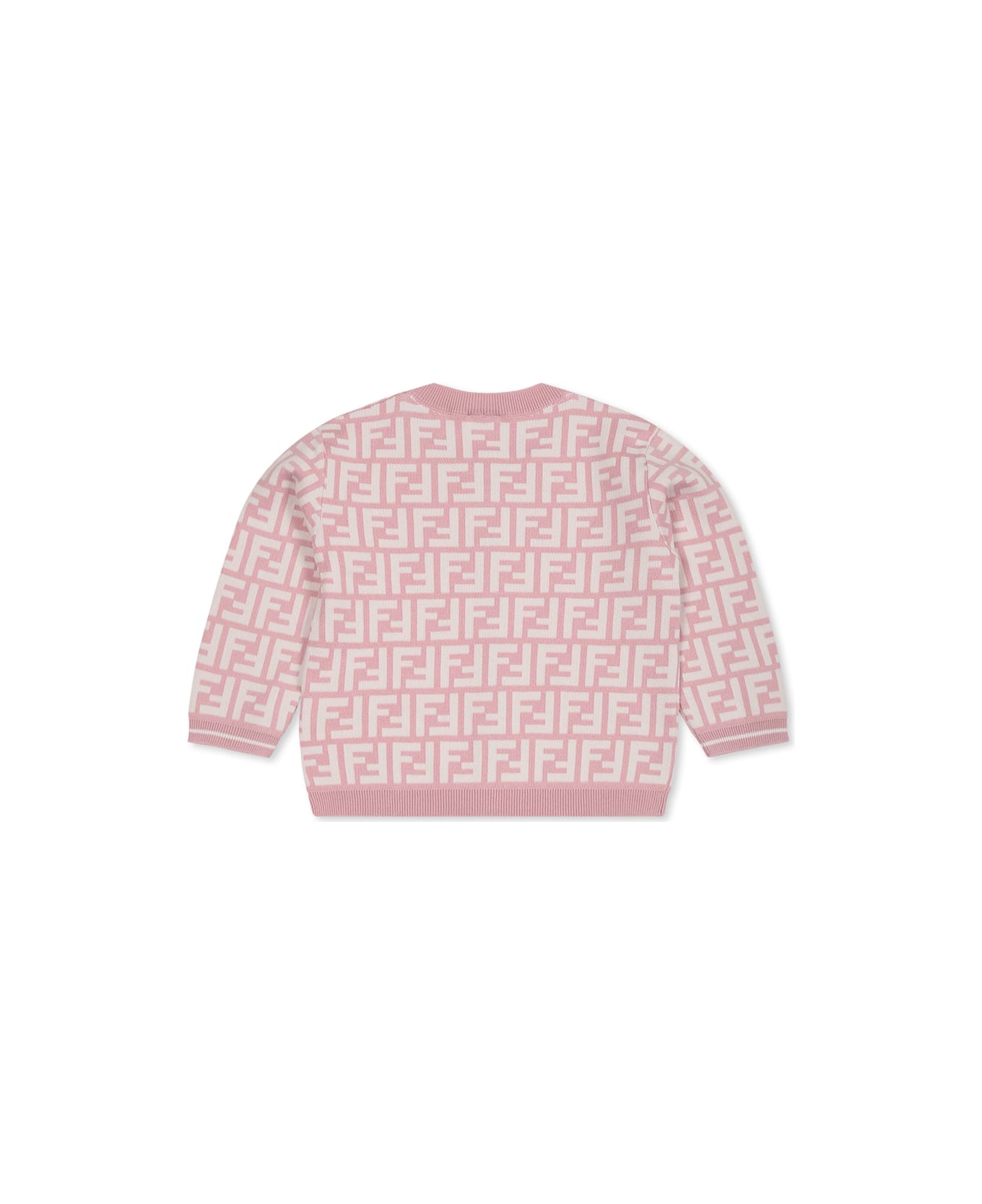 Fendi Pink Cardigan For Baby Girl - Pink