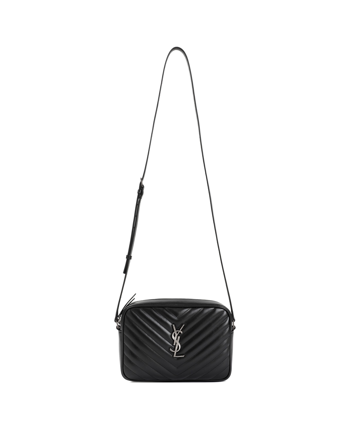 Saint Laurent Ysl Matelassé Leather Shoulder Bag - Nero