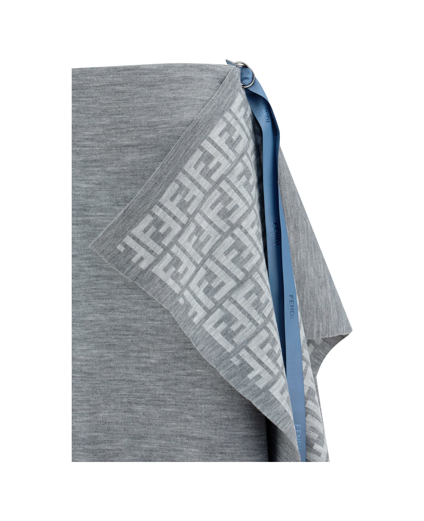 Fendi Asymmetrical Hem Midi Skirt - Grey Melange スカート