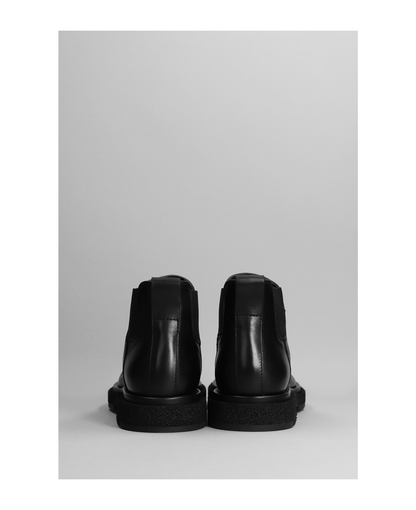 Officine Creative Tonal 003 Ankle Boots In Black Leather - black