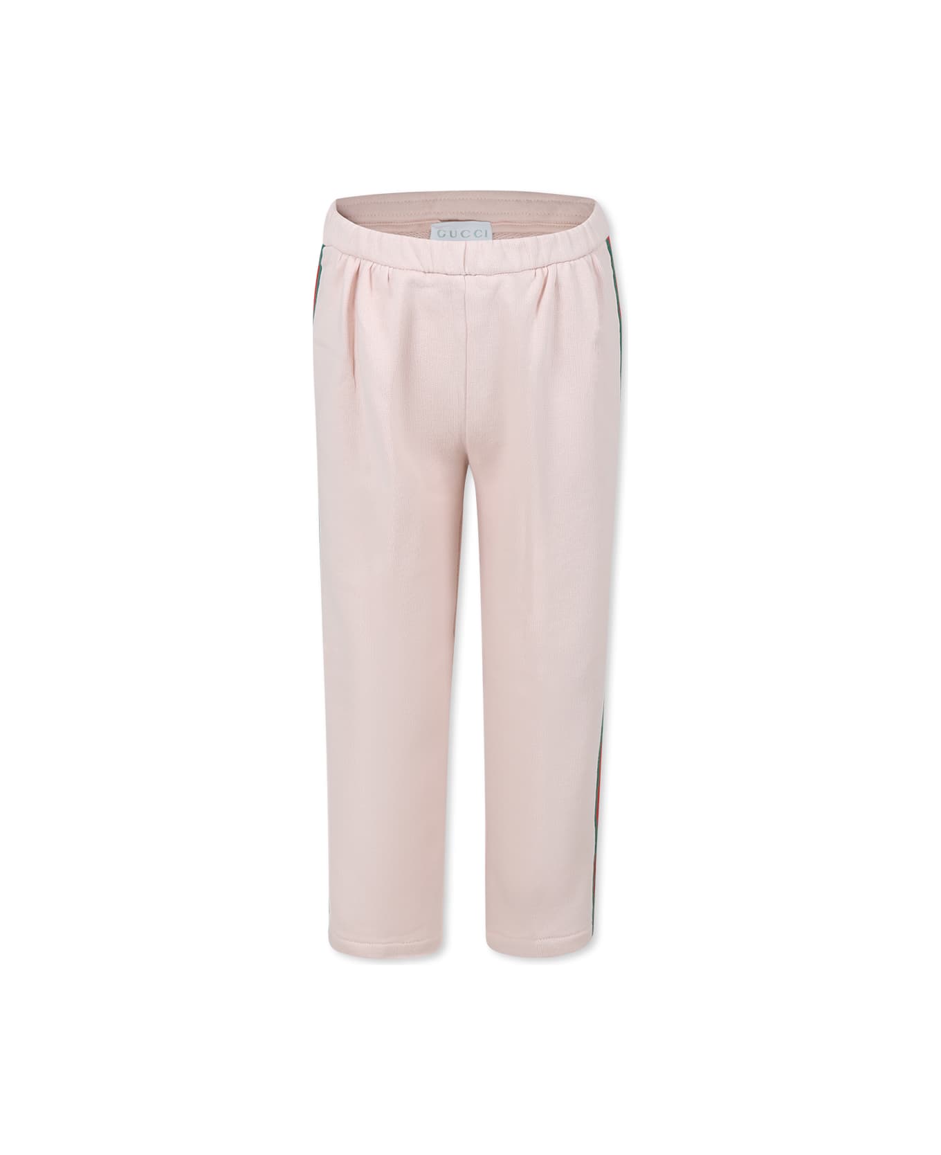 Gucci Pink Sweatpants For Girl With Logo - Pink