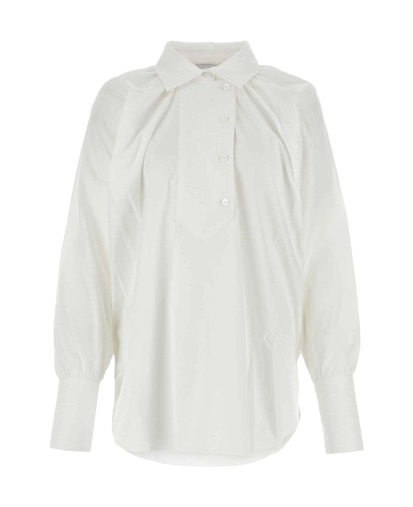 Patou White Poplin Oversize Shirt - WHITE ブラウス