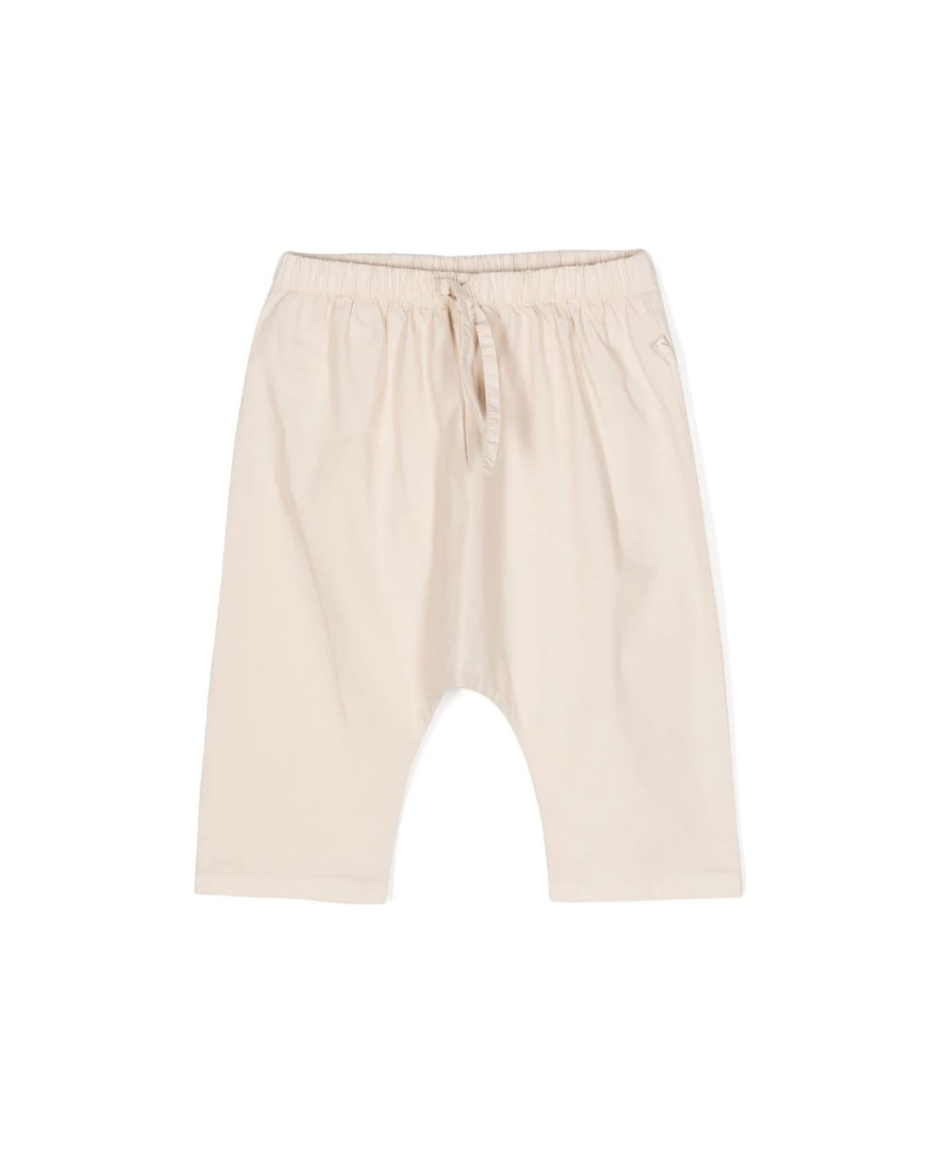 Teddy & Minou Beige Stretch Cotton Trousers With Drawstring - Brown ボトムス
