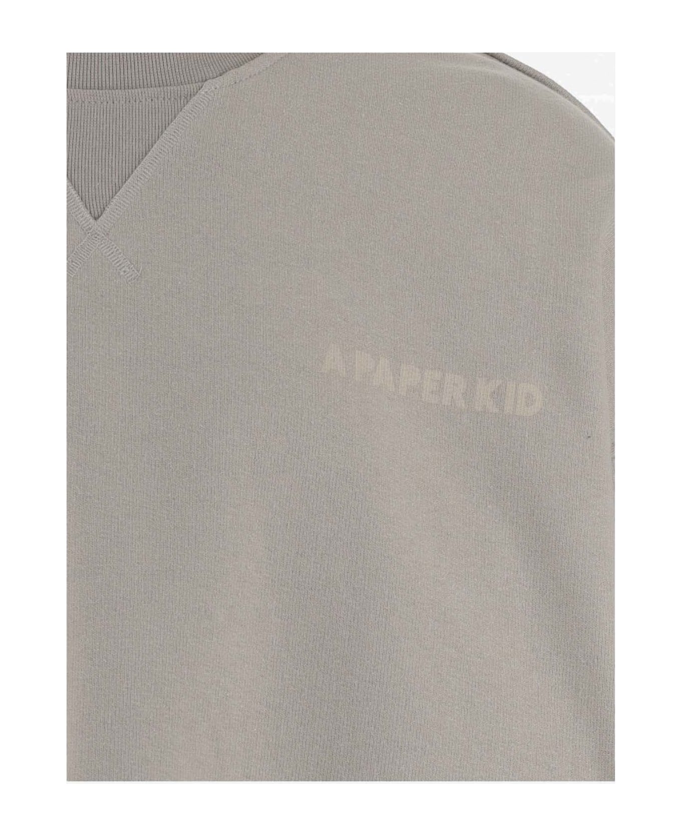 A Paper Kid Cotton Sweatshirt With Logo - Grey