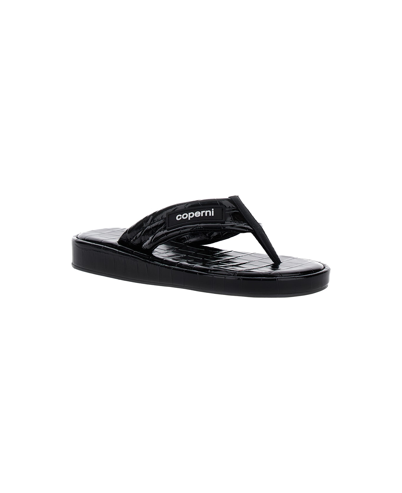 Coperni Croco Branded Flip Flop - Black