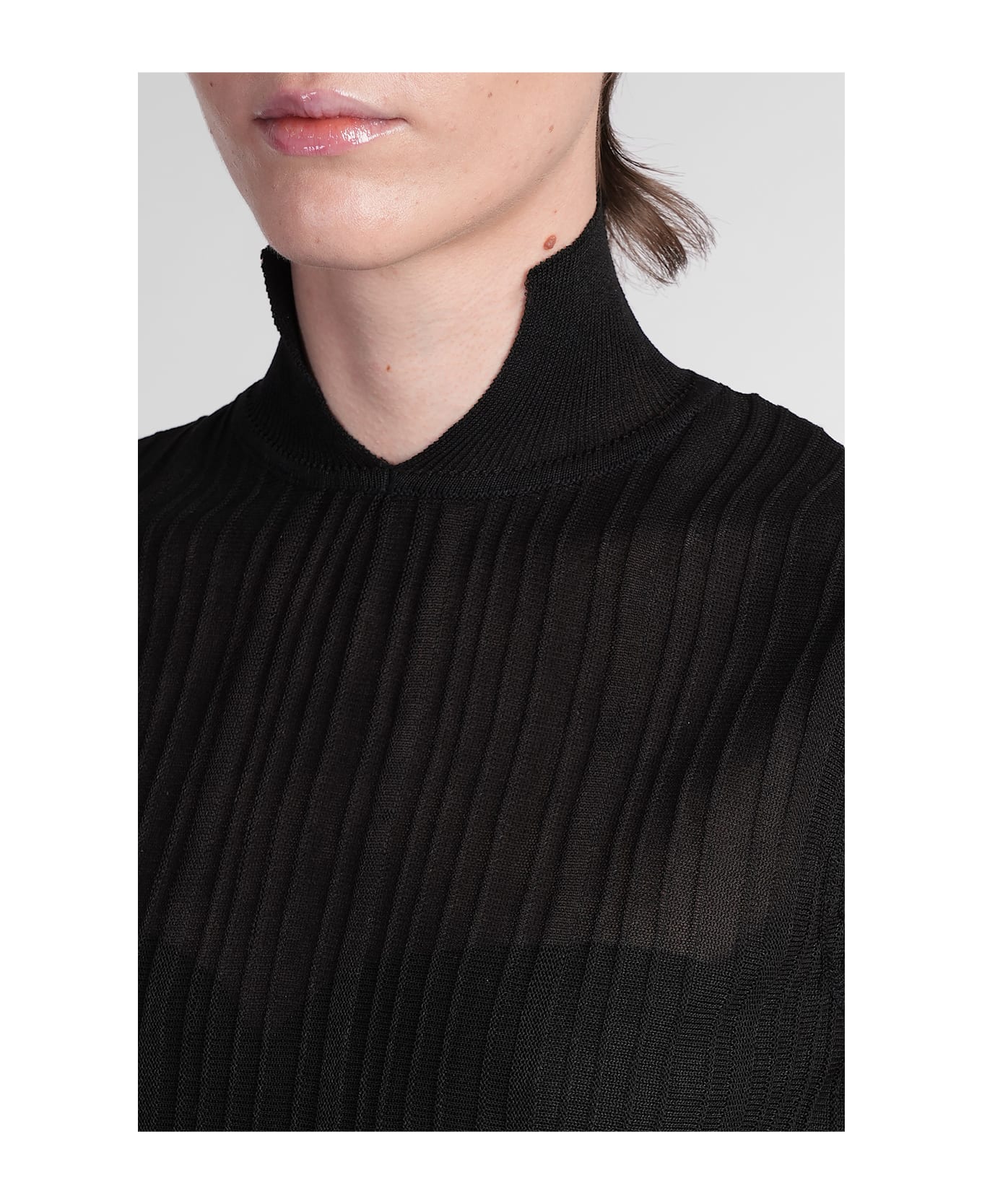 ANDREĀDAMO Mini Dress In Black Viscose - black