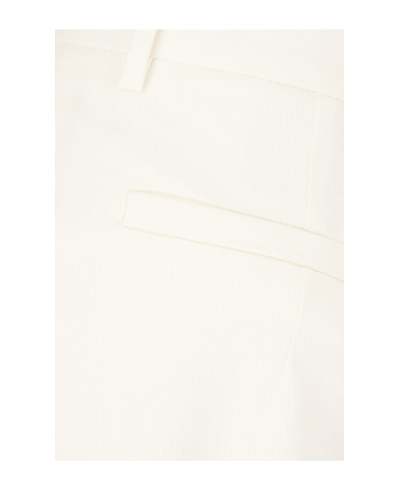 Zegna White Stretch Cotton Pants - Bianco