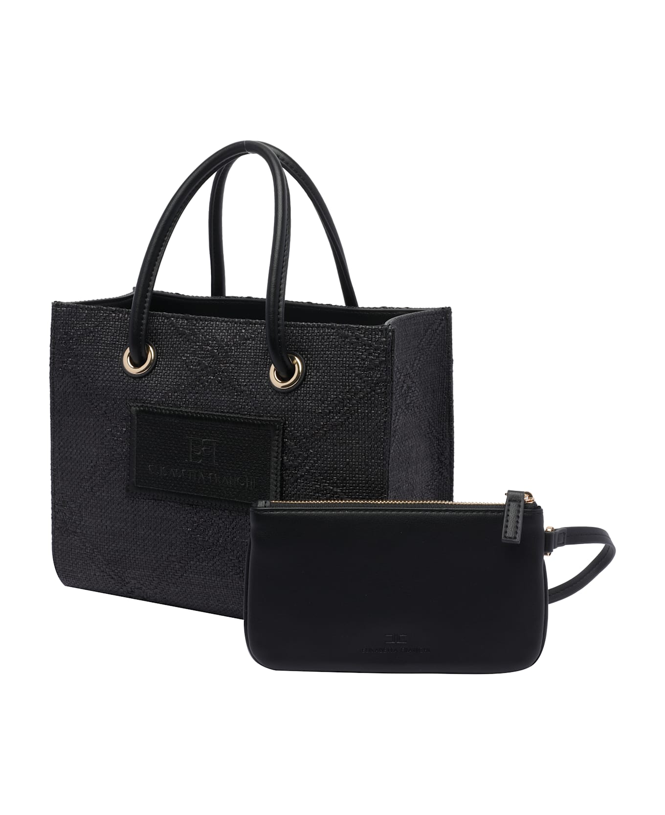 Elisabetta Franchi Logo Tote Bag - Black