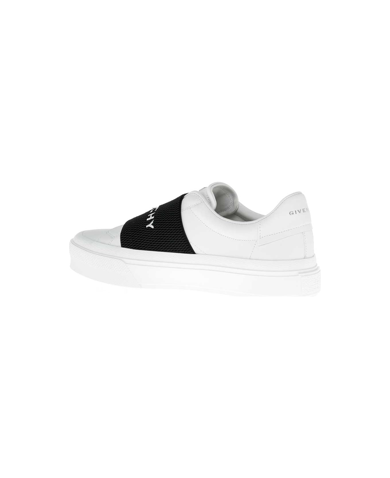 Givenchy 'city Court' White Low Top Sneakers With Logo In Leather Woman - White