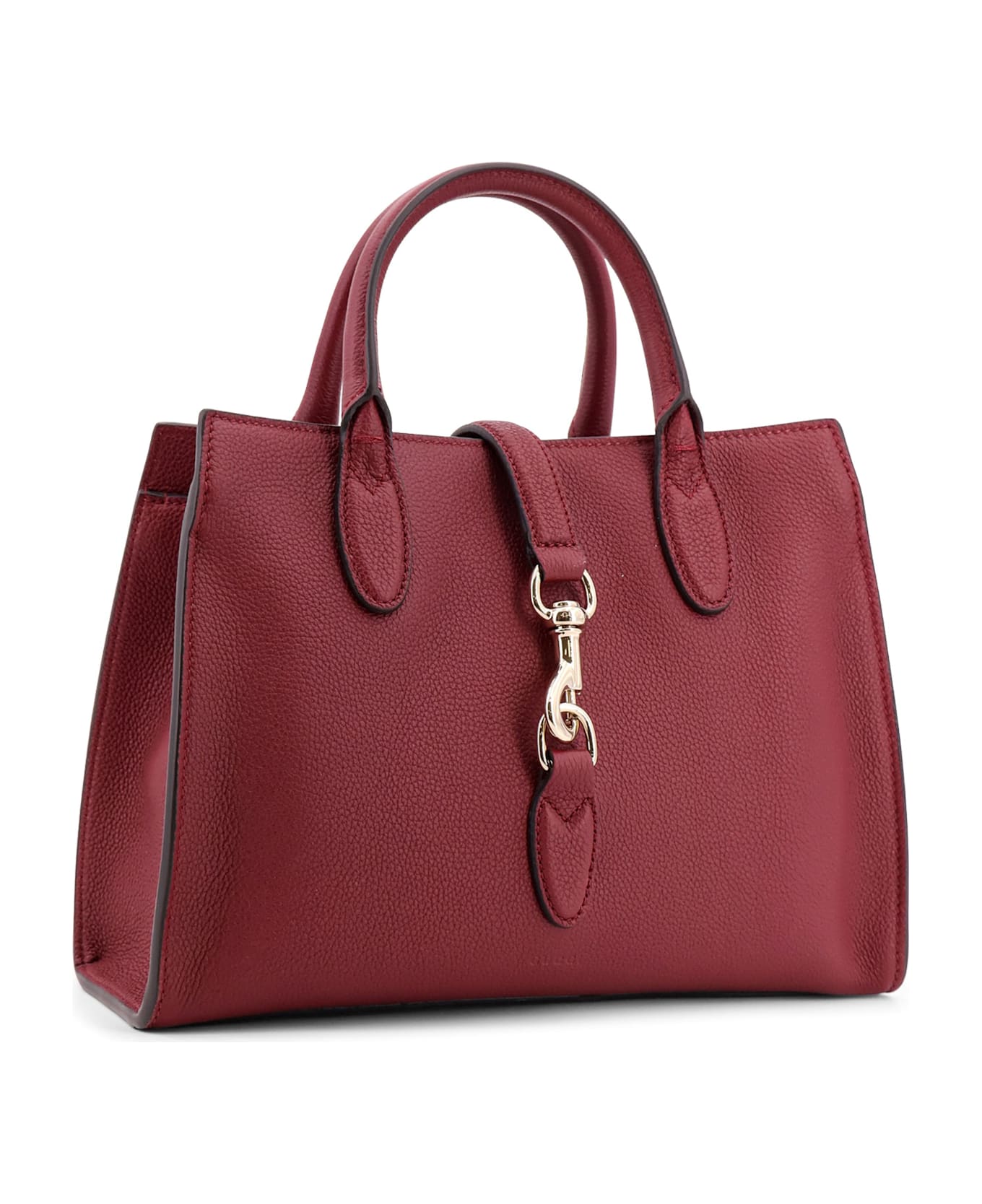Gucci Leather Handbag With Metal Detail - Black