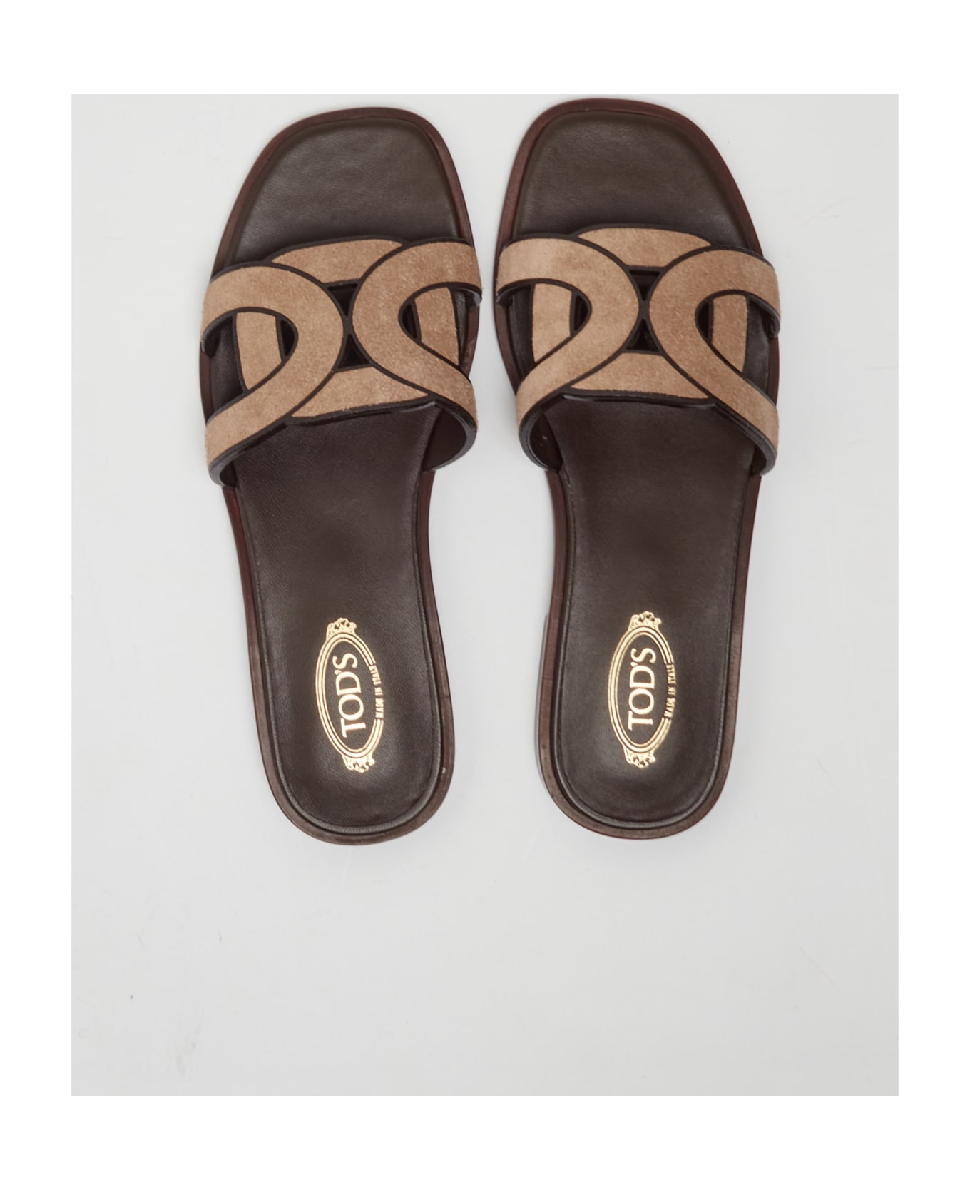 Tod's Biscuit Suede Slippers - MARRONE CHIARO