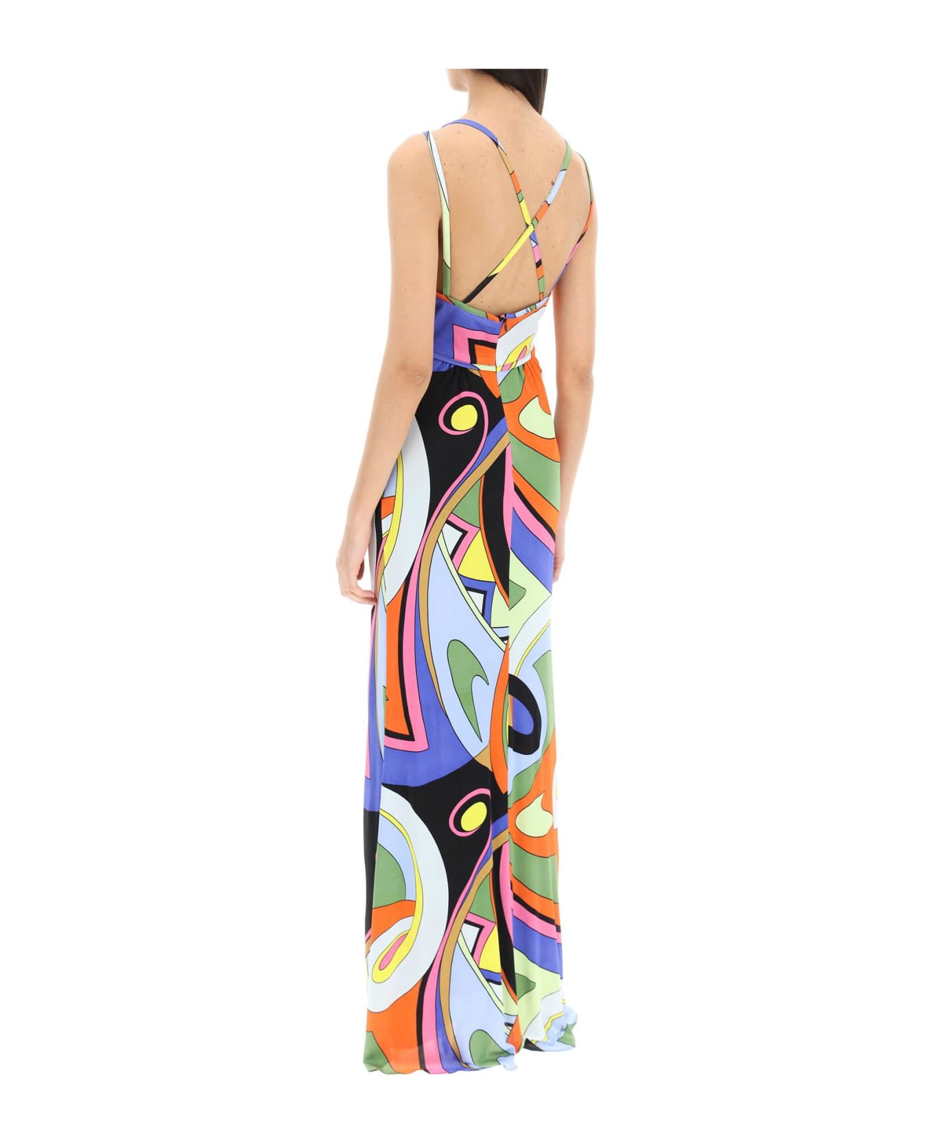 Moschino Multicolor Printed Jersey Maxi Dress - FANTASIA VARIANTE UNICA ワンピース＆ドレス