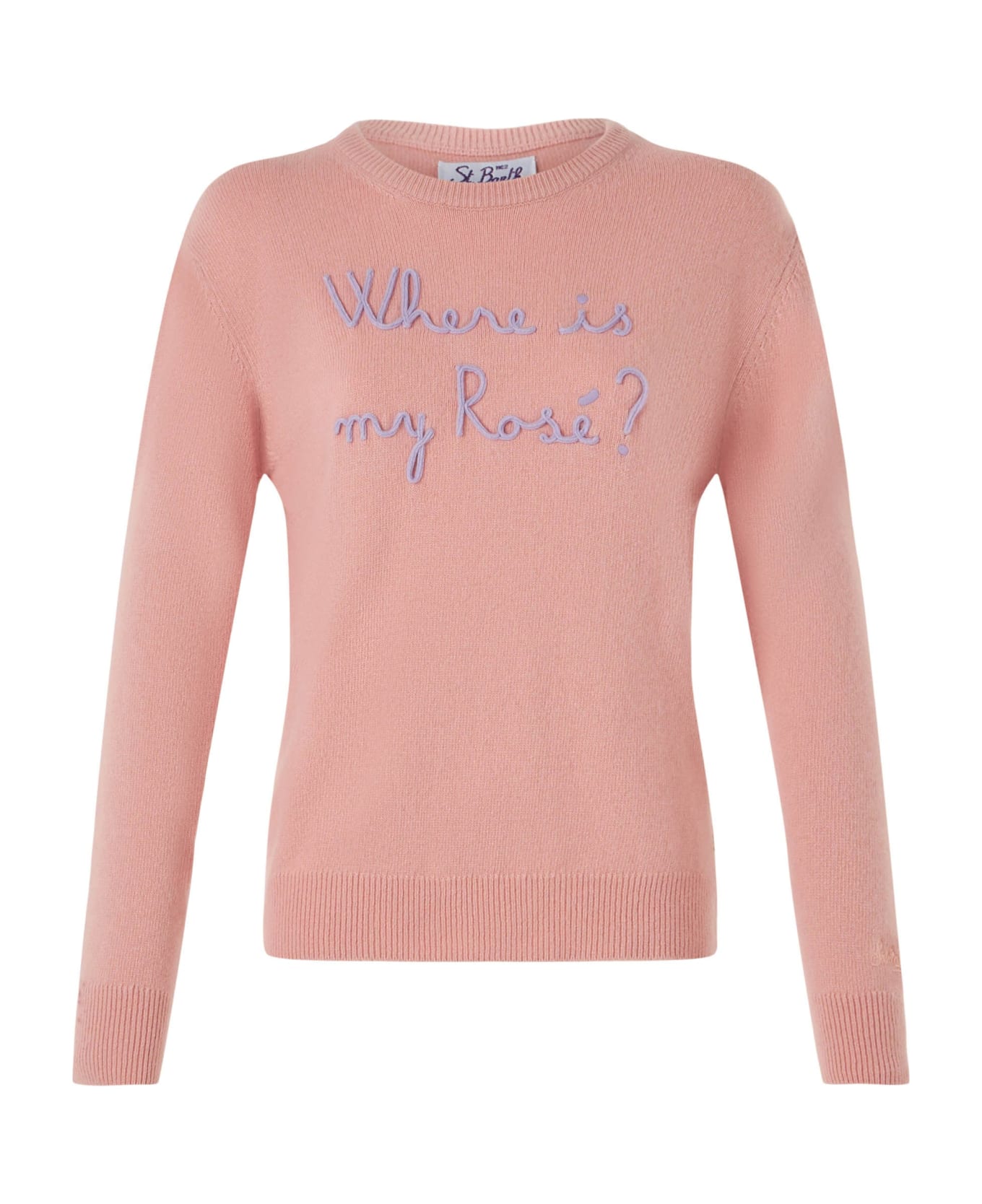 MC2 Saint Barth Woman Sweater With Where Is My Rosé? Embroidery - PINK ニットウェア