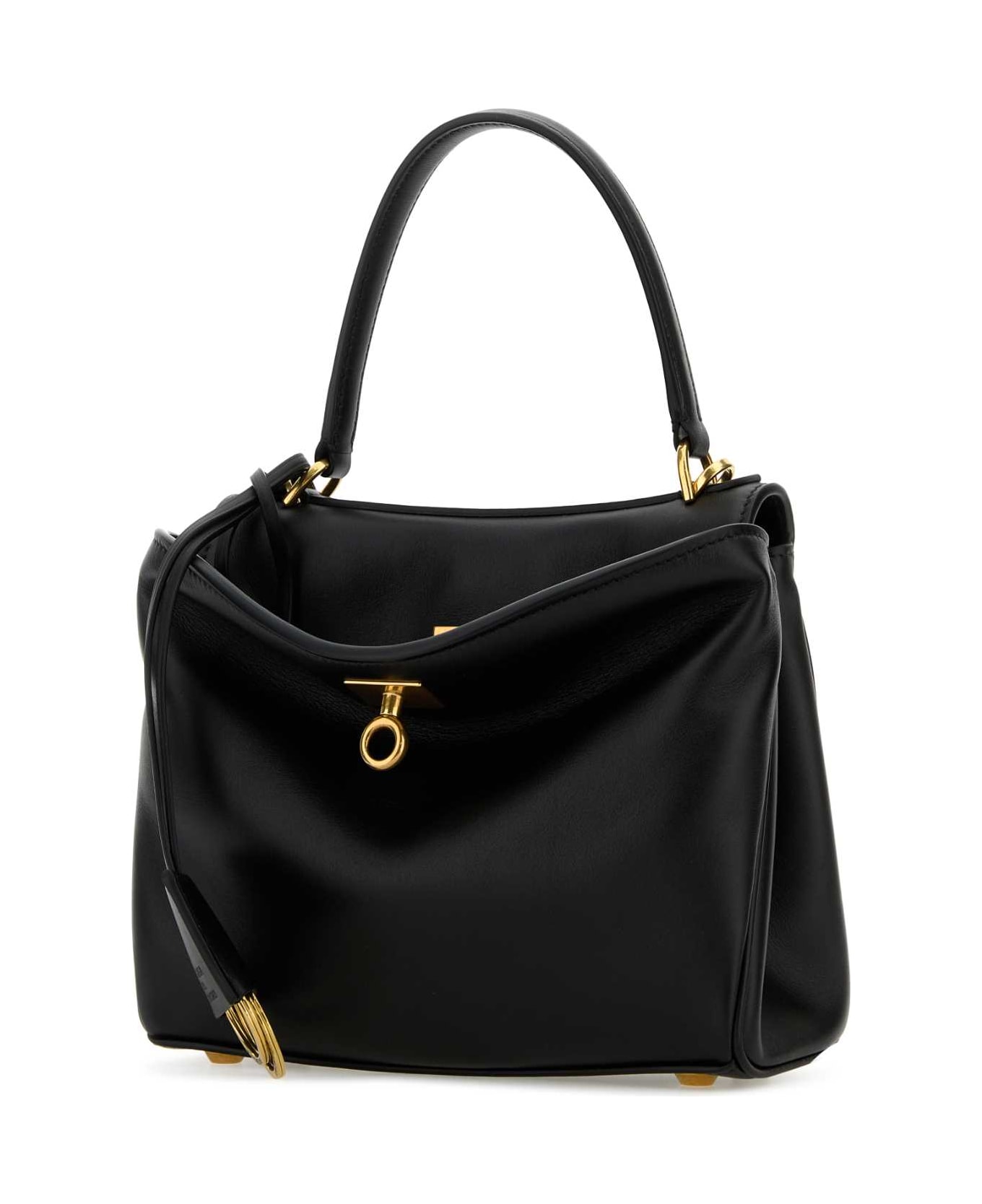 Balenciaga Black Leather Mini Rodeo Handbag - Black