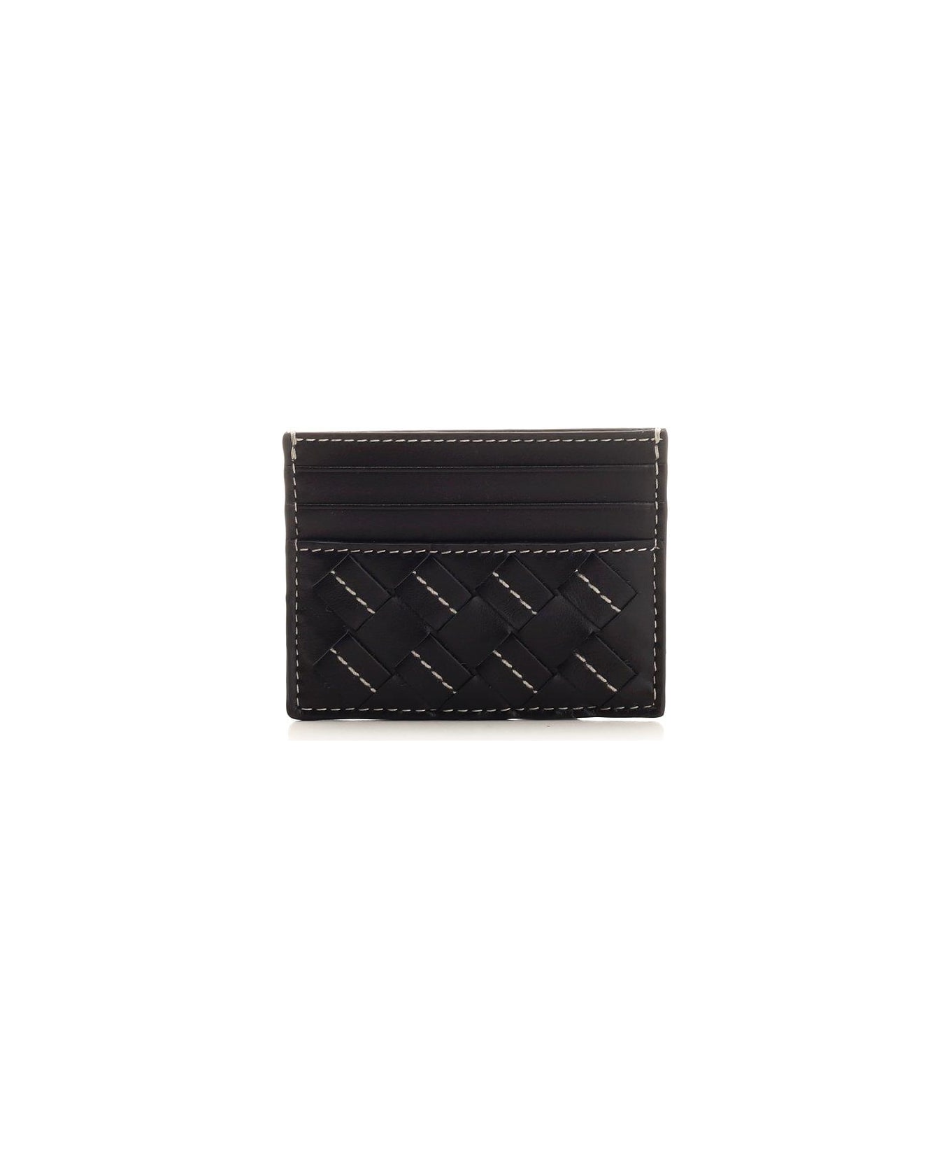 Bottega Veneta Stich Detailed Wallet - BLACK