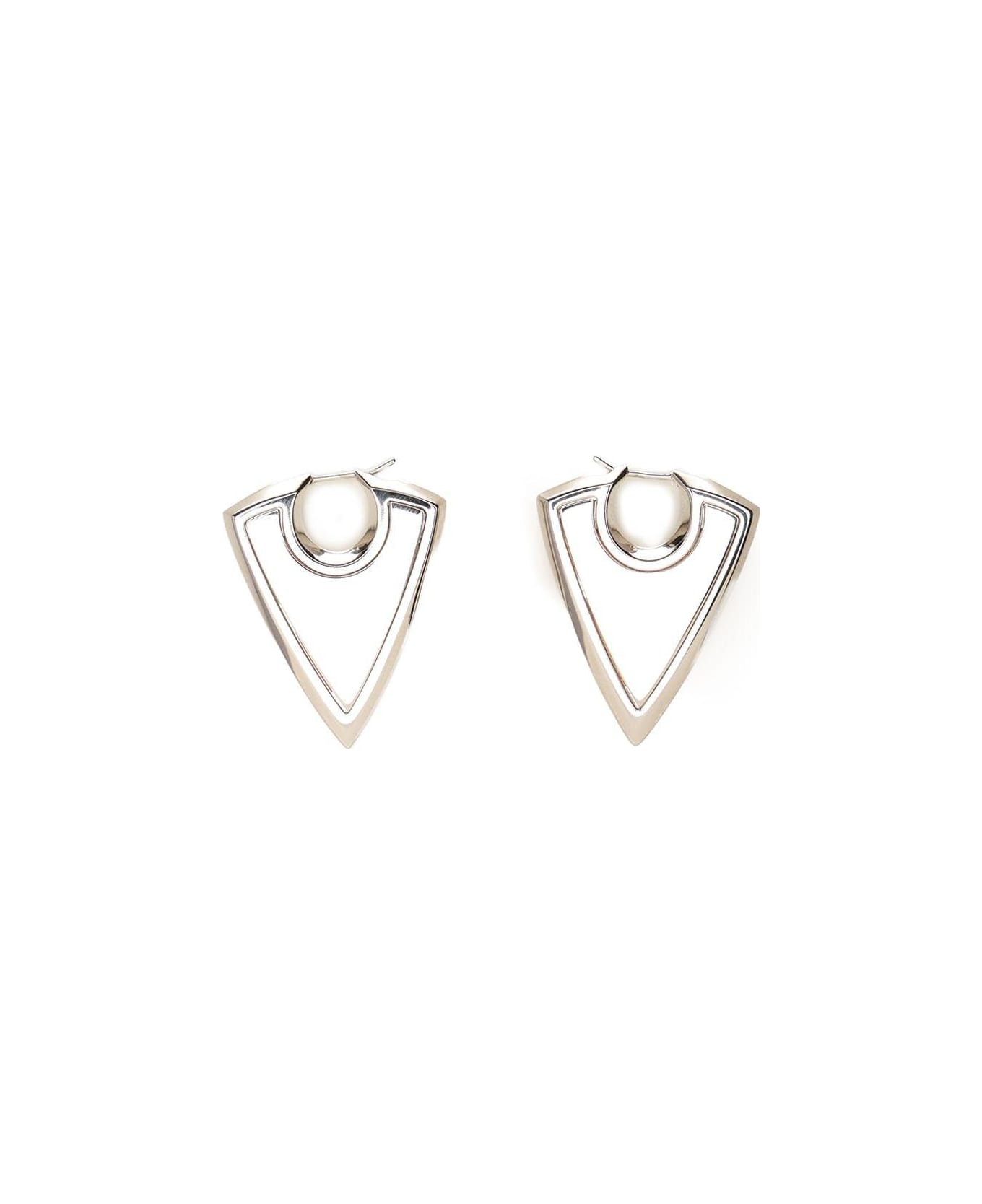 Alexander McQueen Arrow Triangle Shape Earrings - SILVER