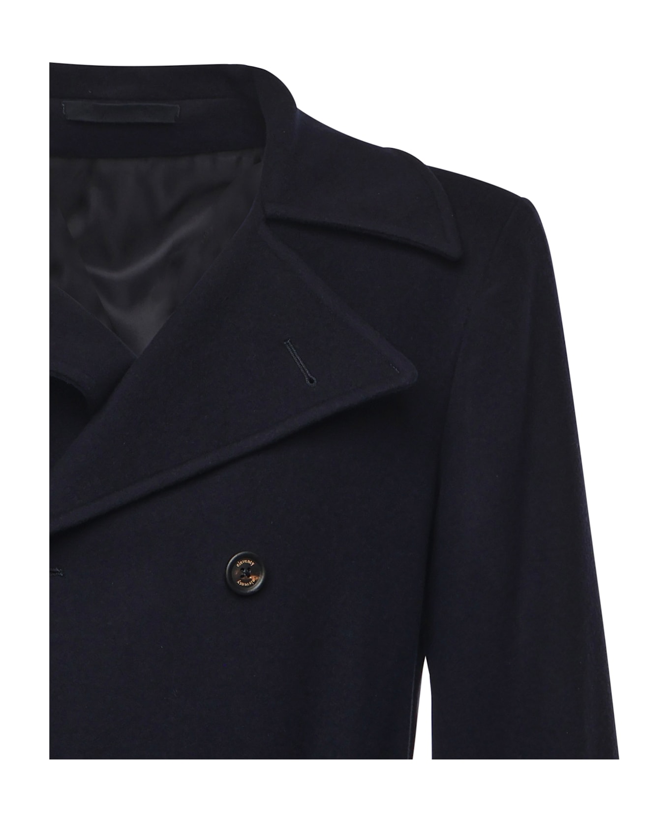 Eleventy Double-breasted Wool Coat - Blue