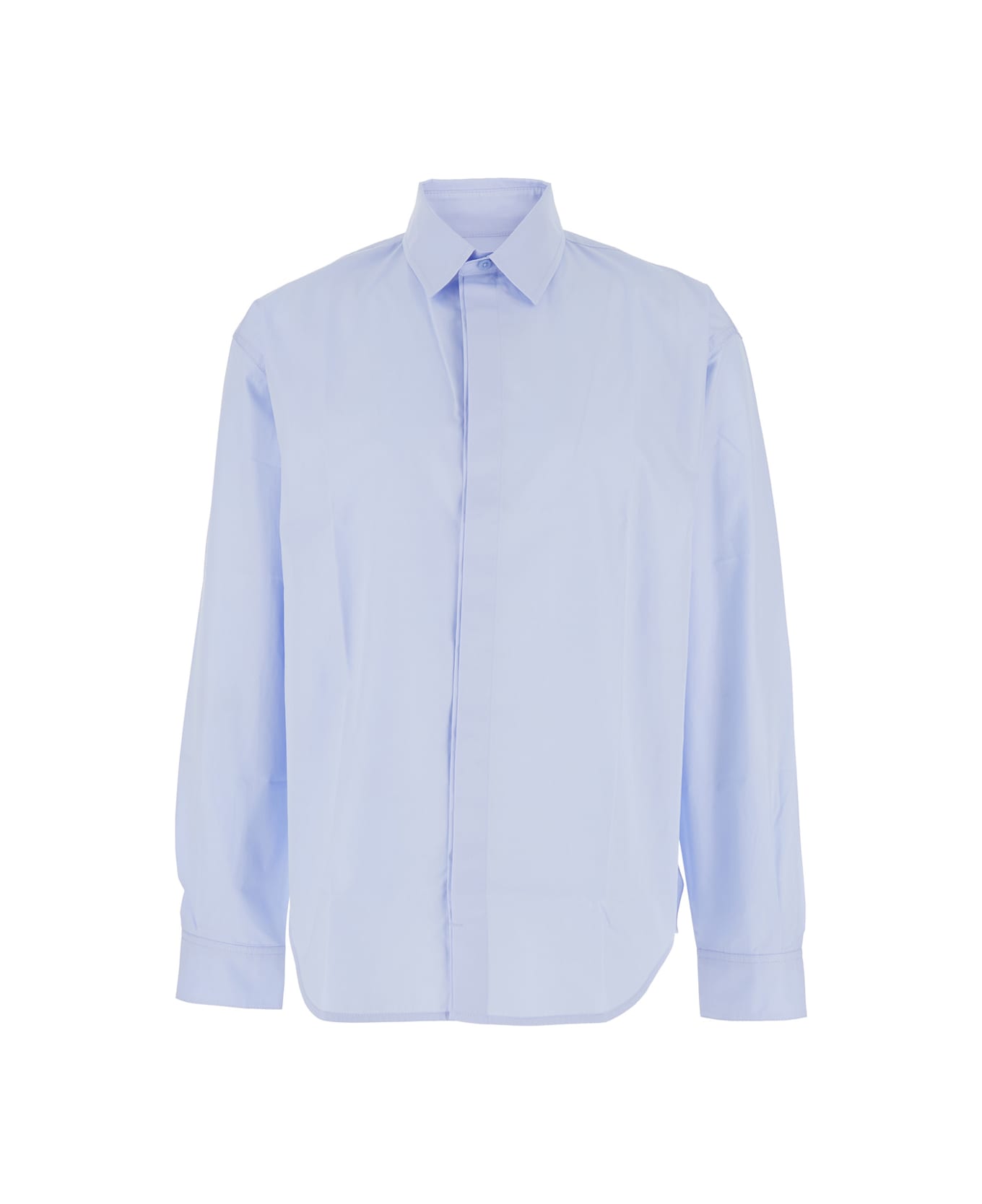Jacquemus 
simon
 Light Blue Shirt With Logo Lettering On The Front In Cotton Man - Light blue