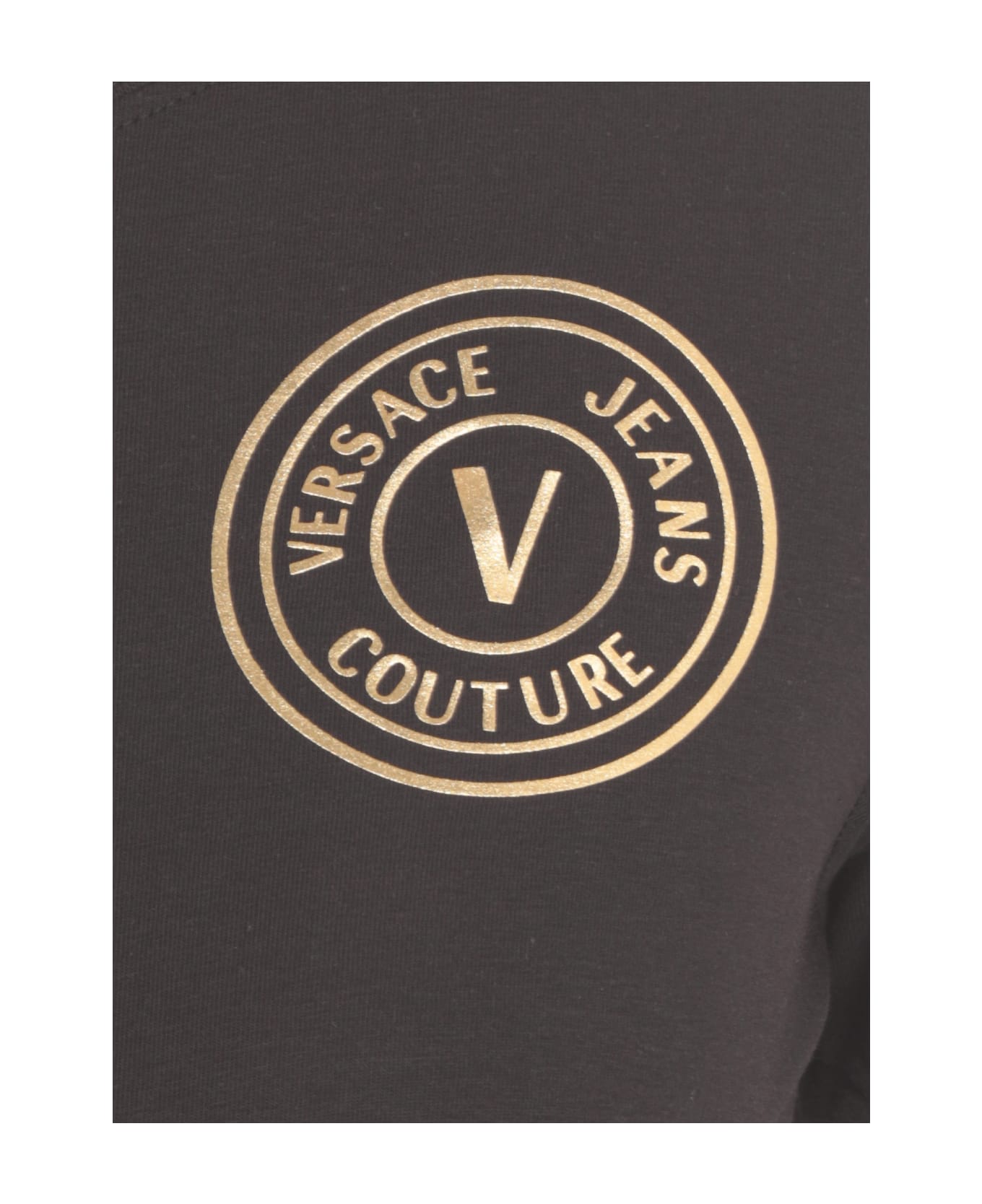 Versace Jeans Couture V-emblem Crewneck Jersey T-shirt - Black