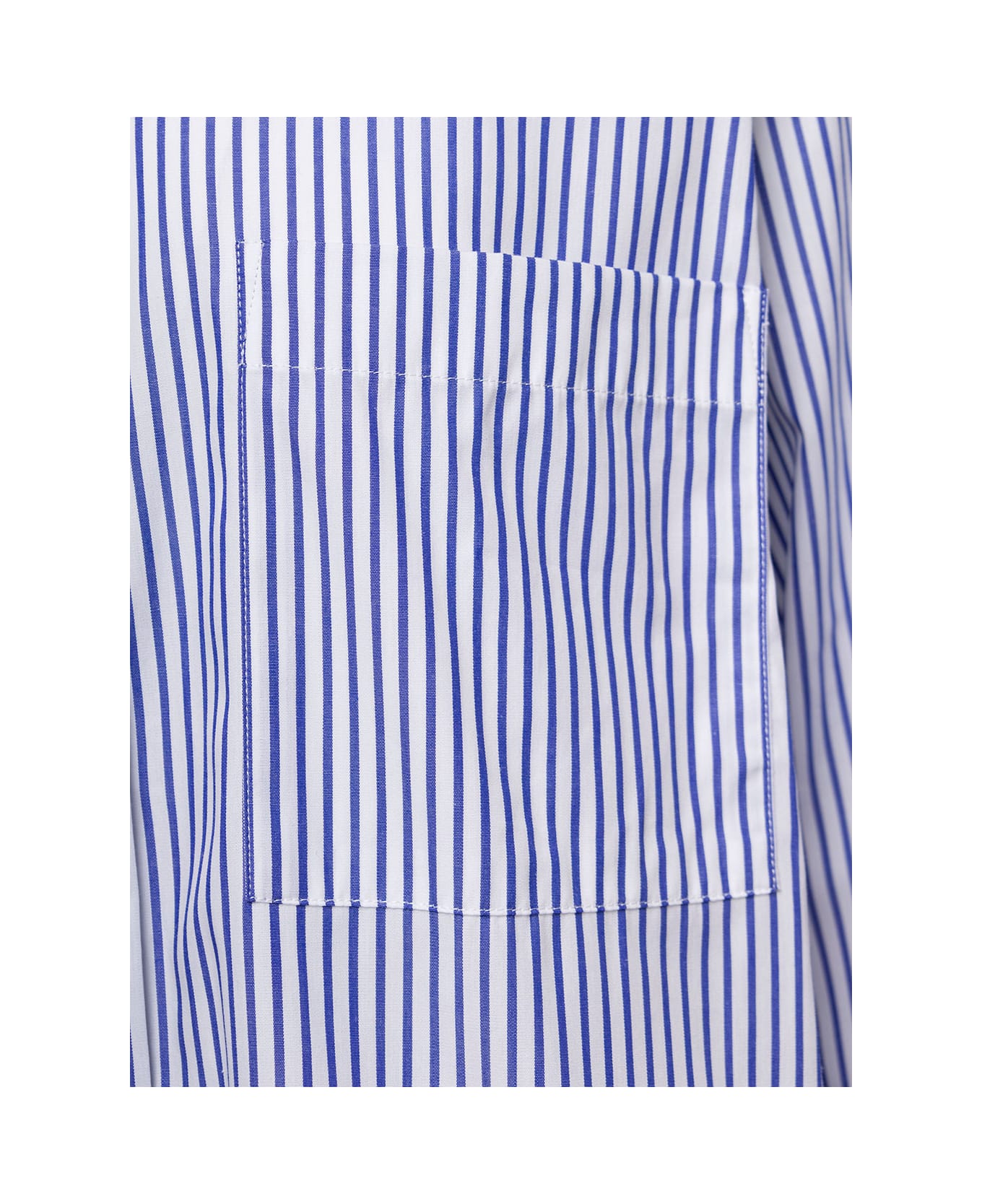 Closed Blue And White Oversized Striped Shirt In Cotton Woman - Blu