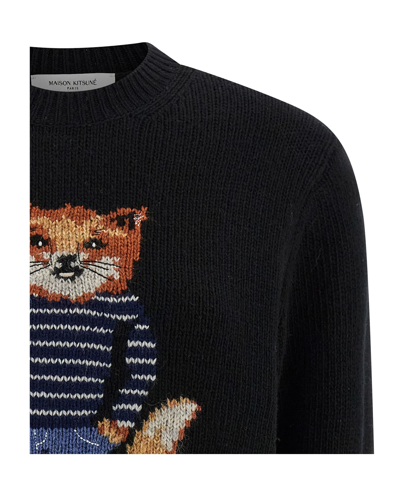 Maison Kitsuné 'dressed Fox' Sweater - Black