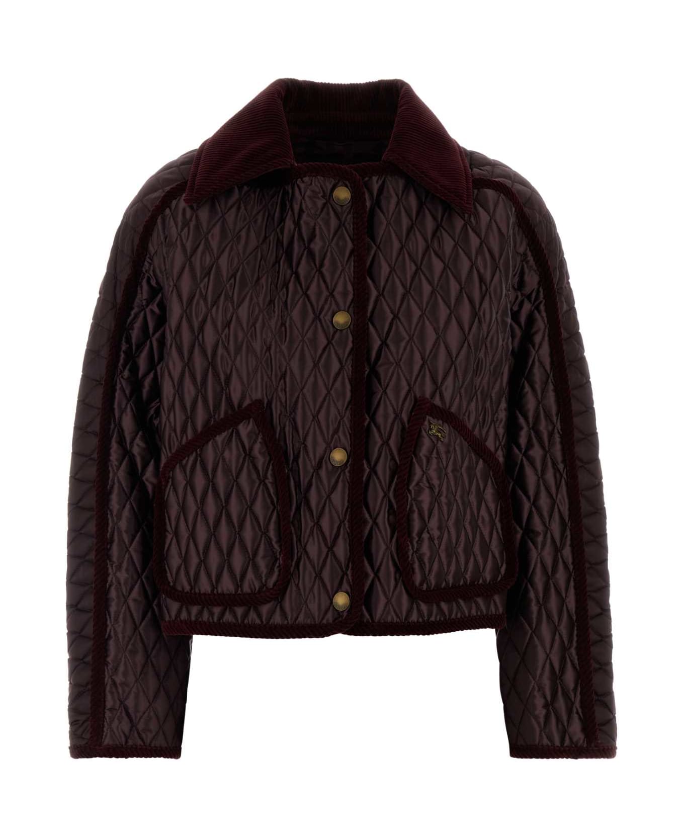 Burberry Purple Nylon Jacket - MAHOGANY