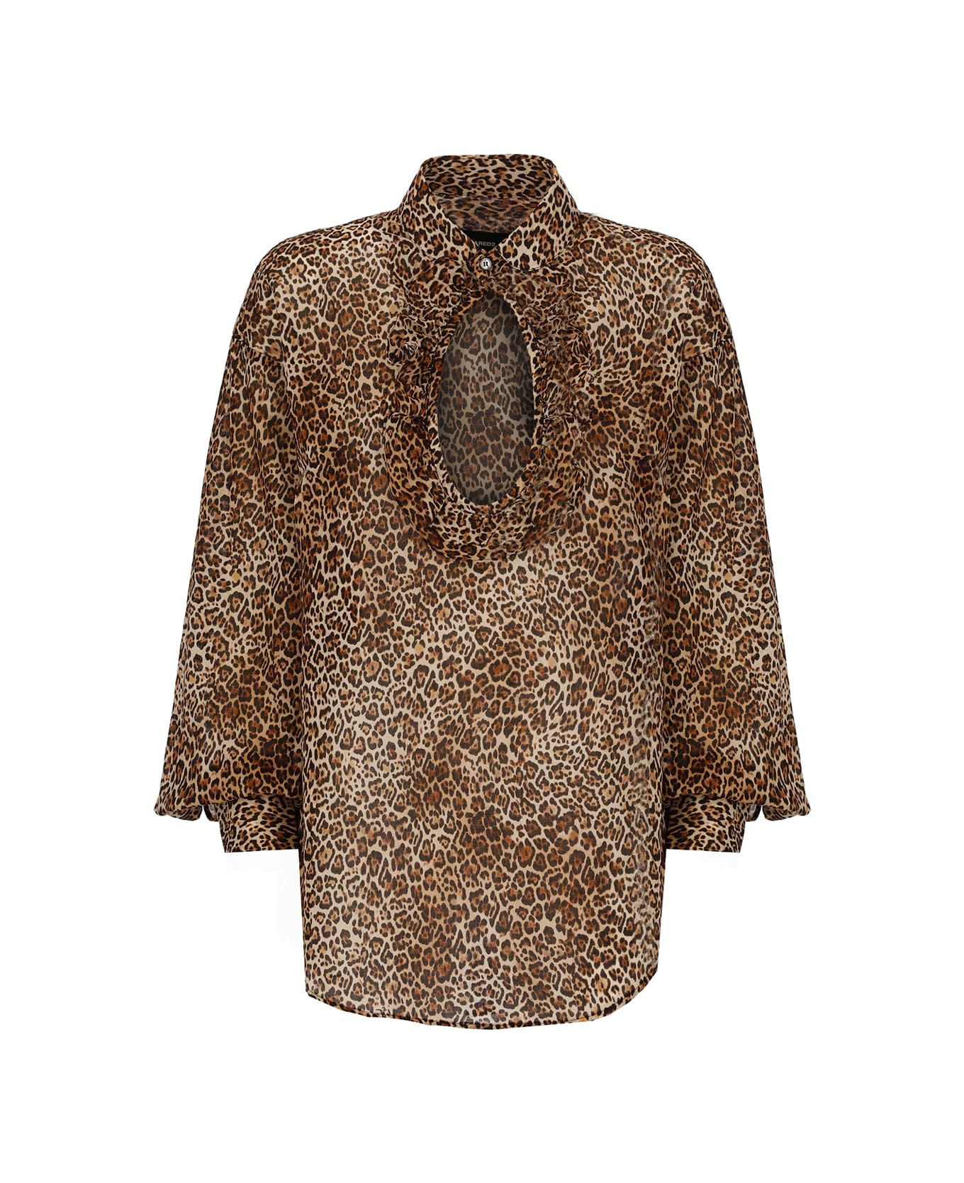 Dsquared2 Animalier Blouse With Cut-out - Multicolor