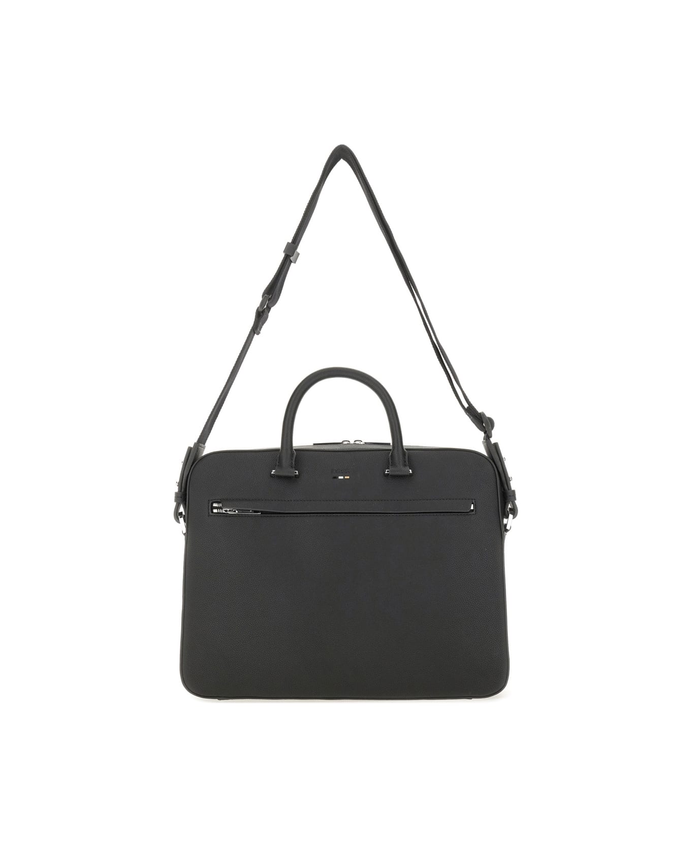 Hugo Boss Document Bag With Logo - BLACK