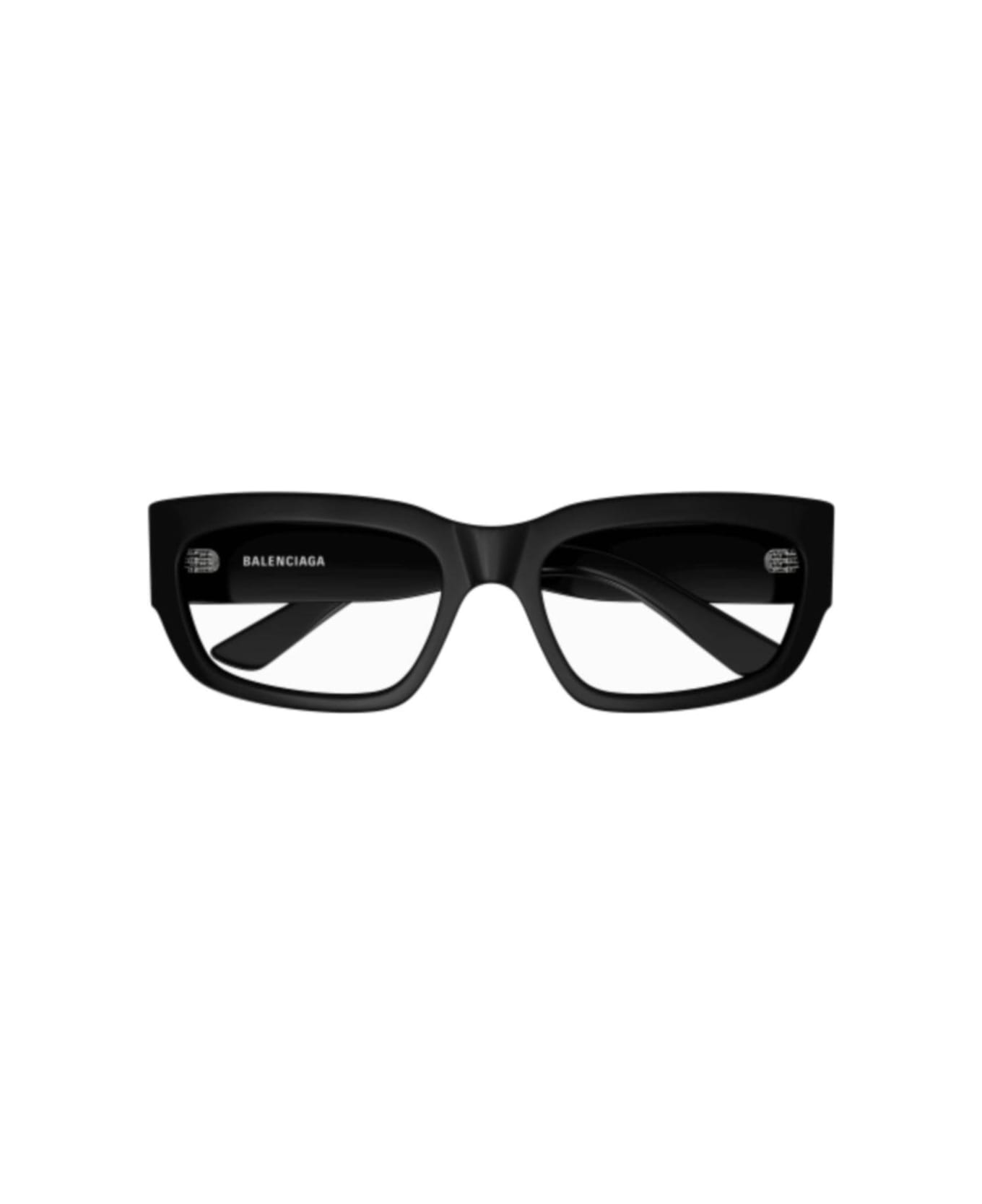 Balenciaga Eyewear Rectangular Frame Glasses - 001 black black transpare