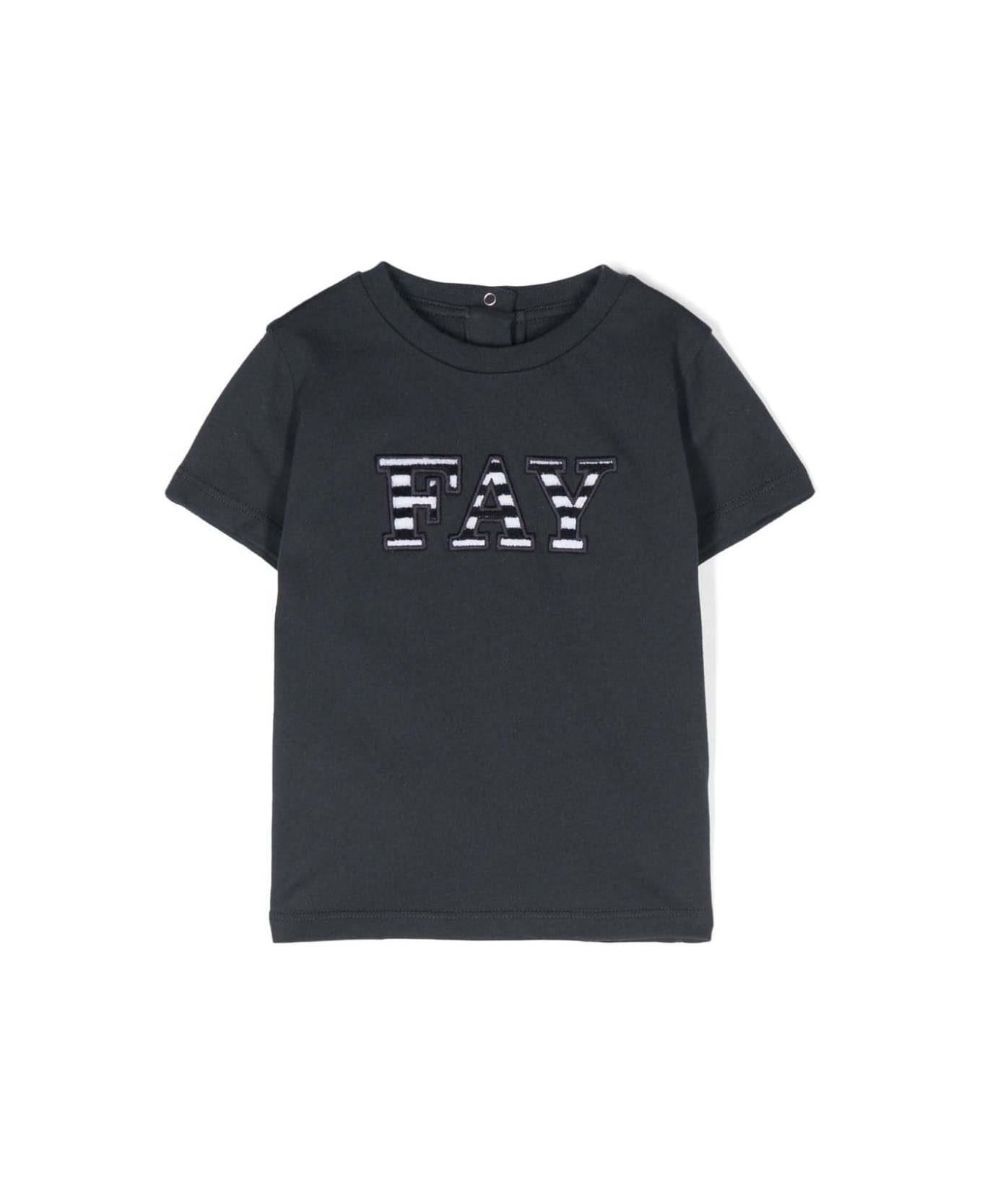 Fay T-shirt With Logo Application - Blue Tシャツ＆ポロシャツ