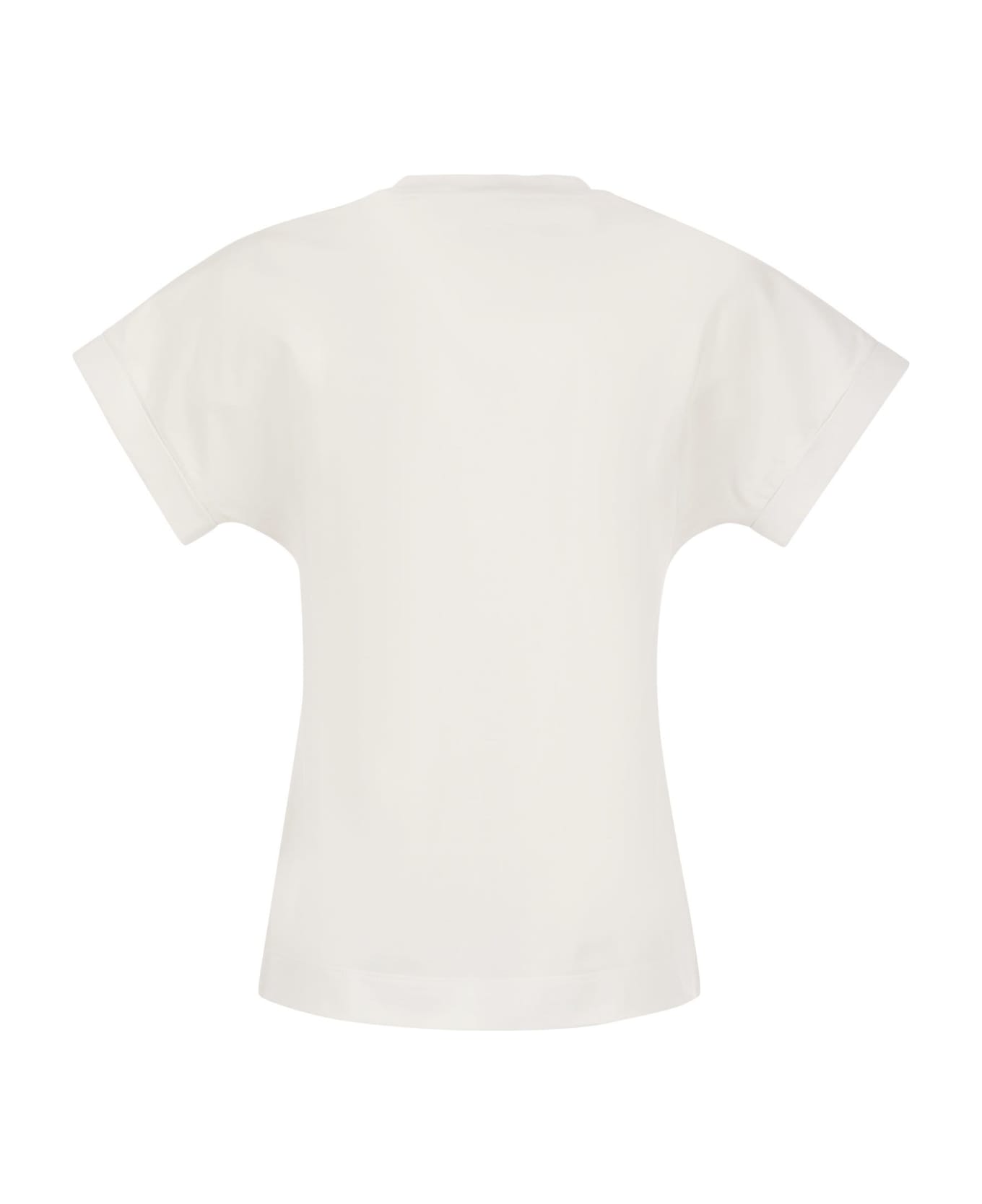Peserico Crew-neck T-shirt With Pocket - White