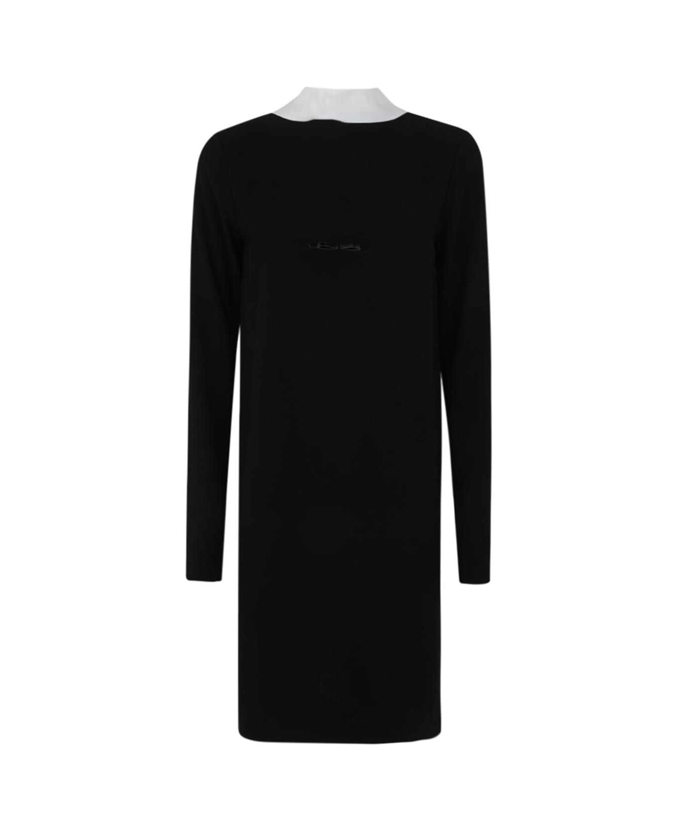 N.21 Midi Dress With Bow Scarf - Black White ワンピース＆ドレス