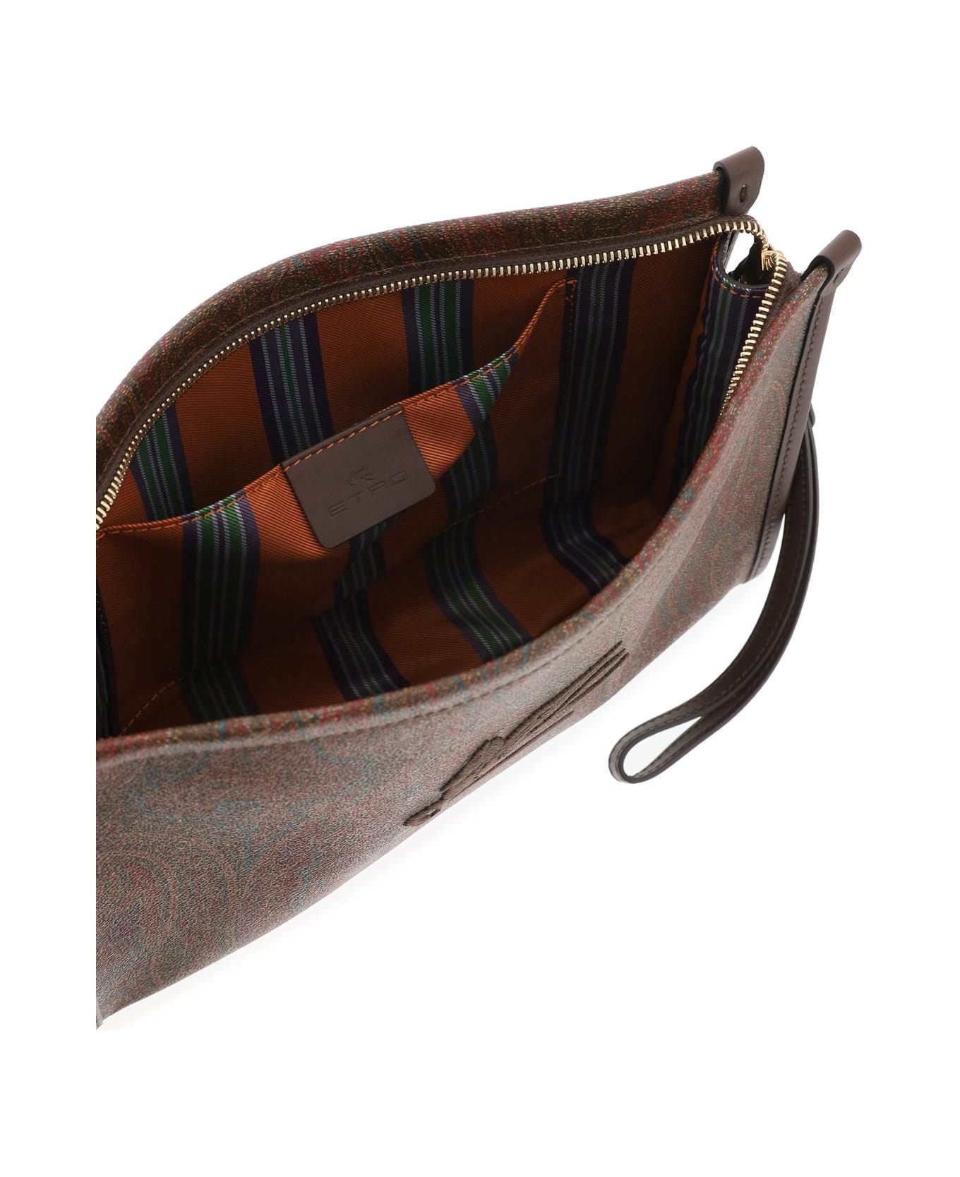 Etro Paisley Pouch With Embroidery - Beige