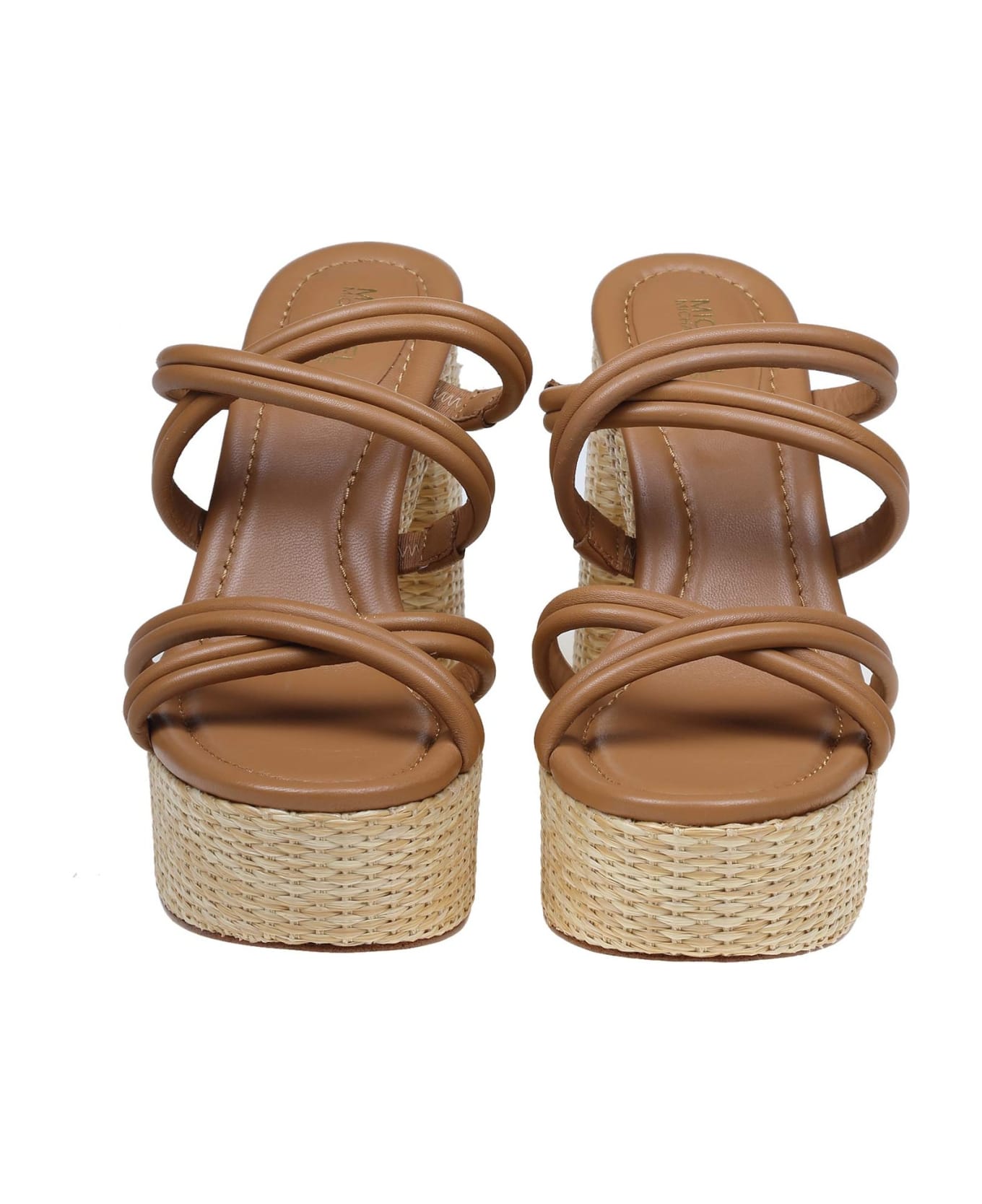 Michael Kors Corrine Platform Sandal In Leather Color Leather - PALE PENAUT サンダル