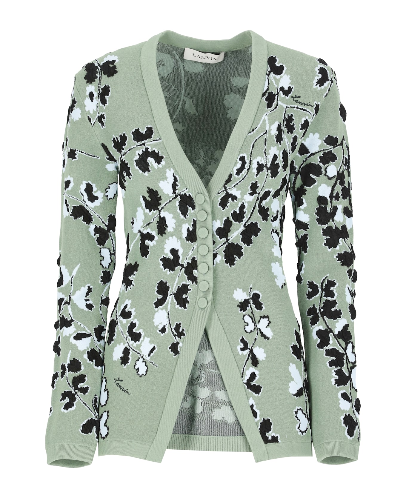 Lanvin Cardigan With Floral Pattern - Green