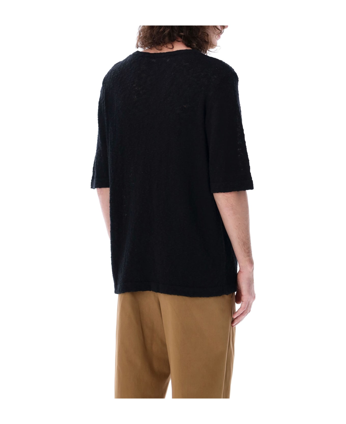 Séfr Tolomo T-shirt - BLACK SLUBBY COTTON シャツ