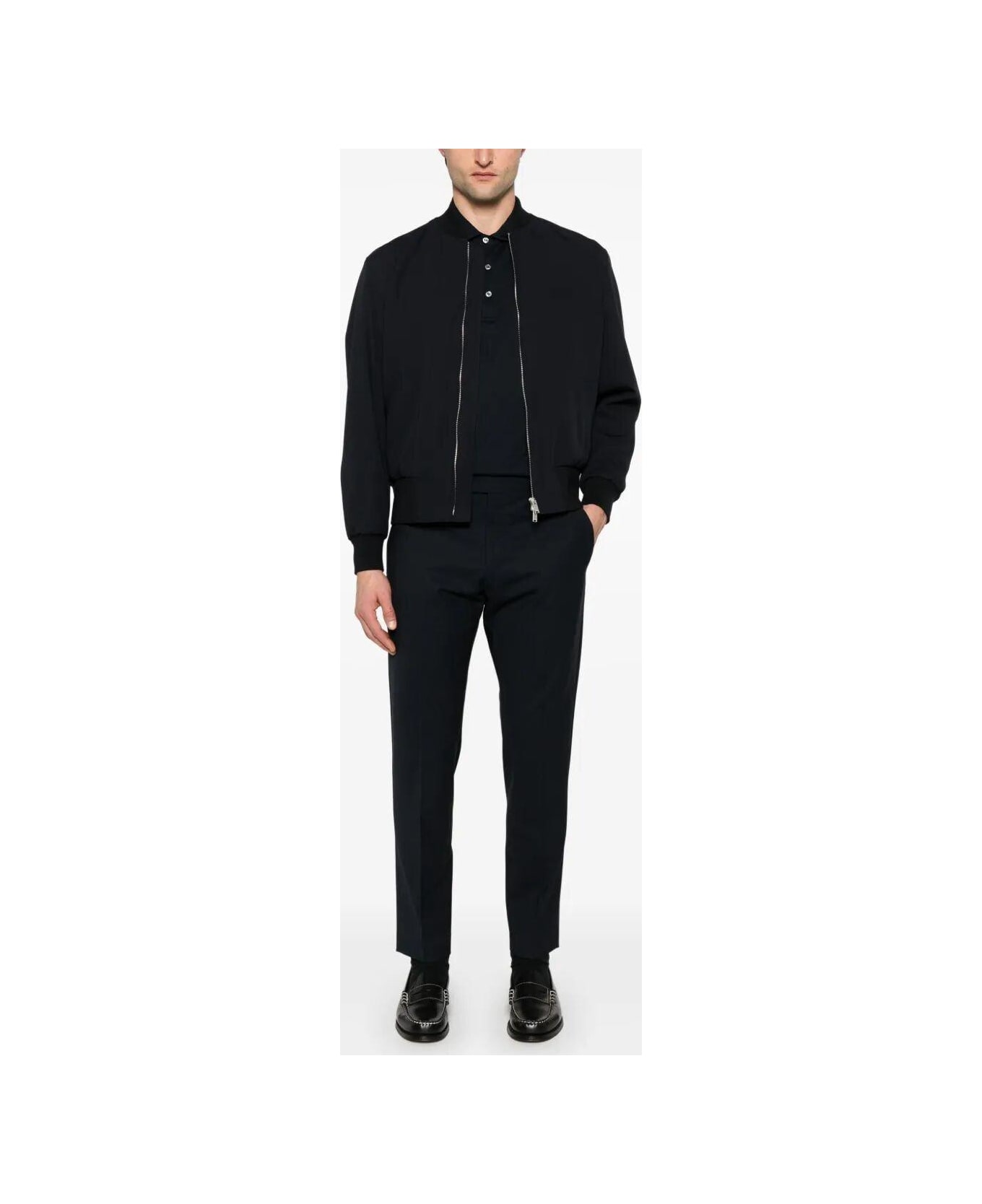 Lardini Zip-up Bomber Jacket - Blue