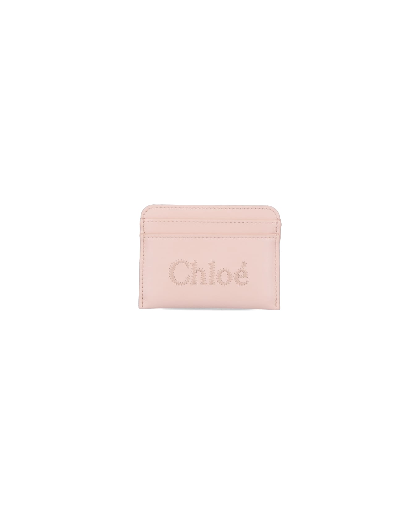 Chloé Leather Card Case - Pink 財布