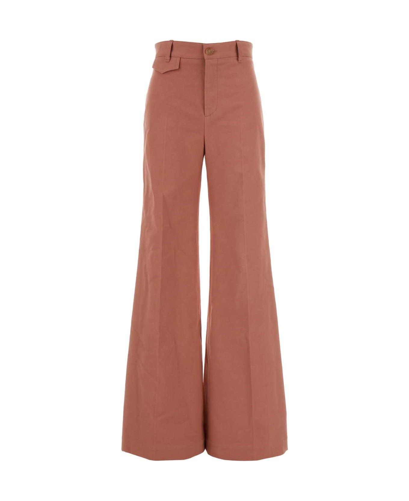 Chloé Dark Pink Cotton Flared Leg Pant - WILDPINK