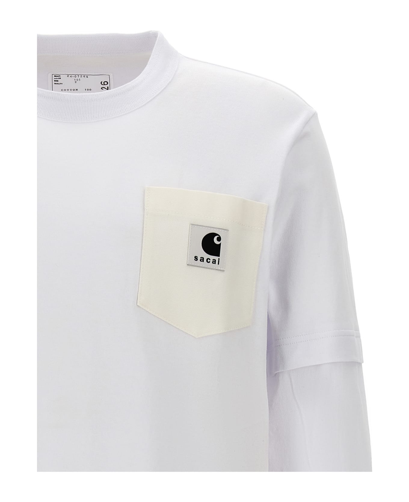 Sacai T-shirt Sacai X Carhartt Wip - White