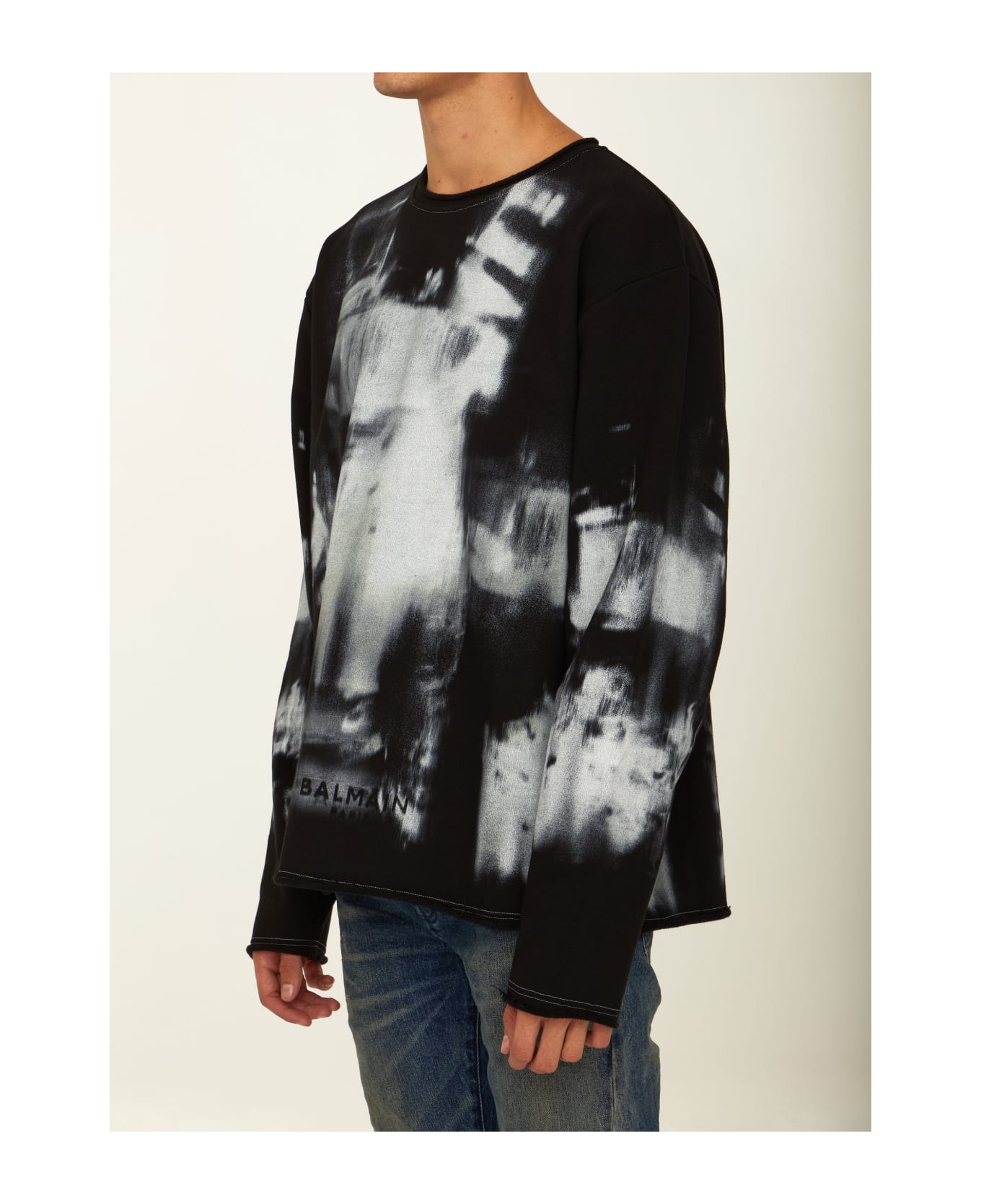 Balmain X-ray Print Sweatshirt - BLACK フリース