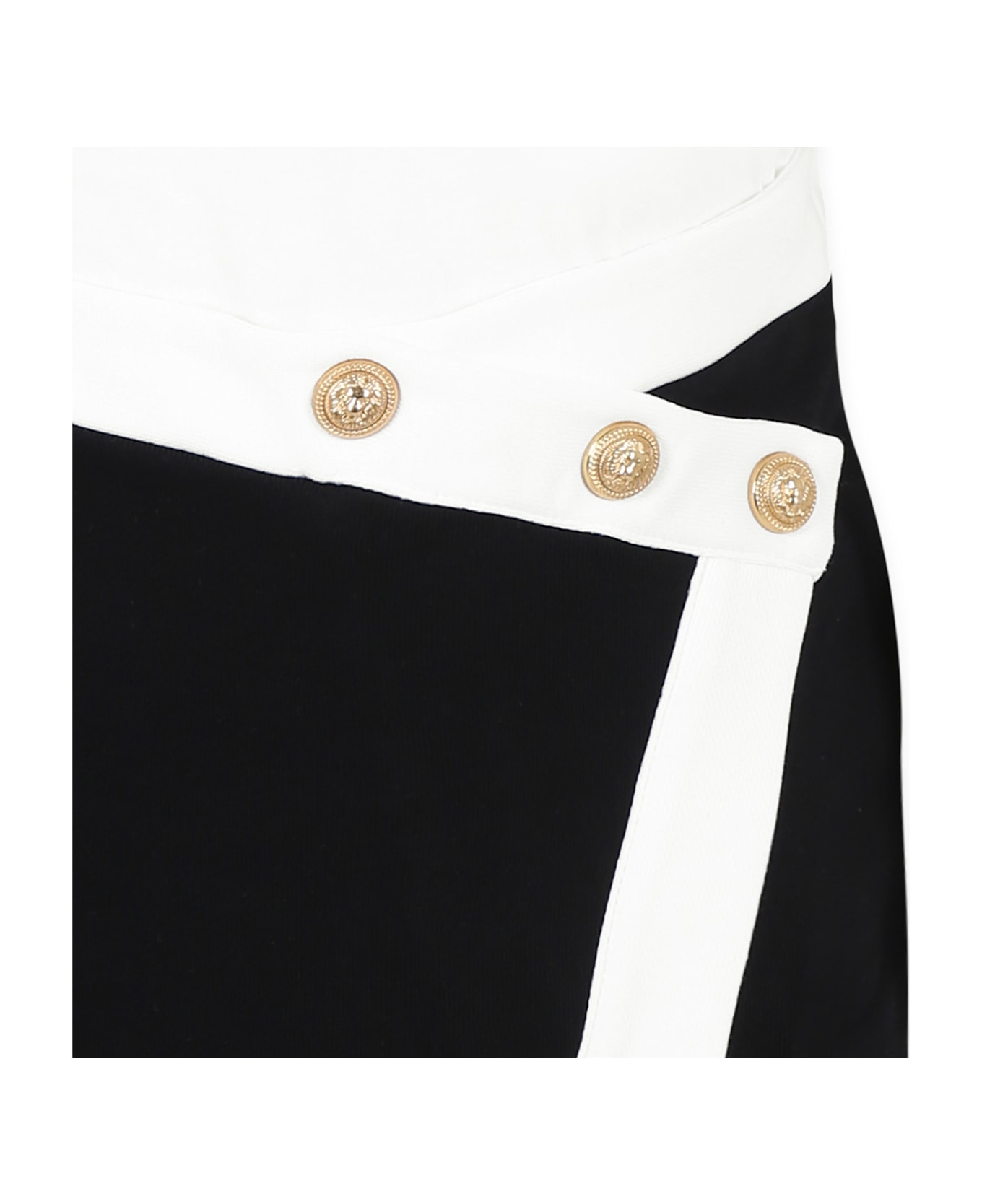 Balmain Multicolor Dress For Girl With Golden Logo - Multicolor