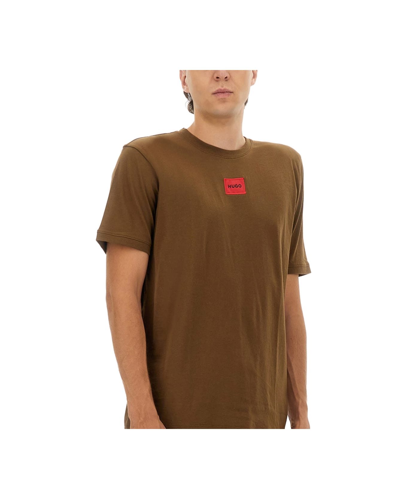 Hugo Boss Regular Fit Sweatshirt With Logo Label - BROWN