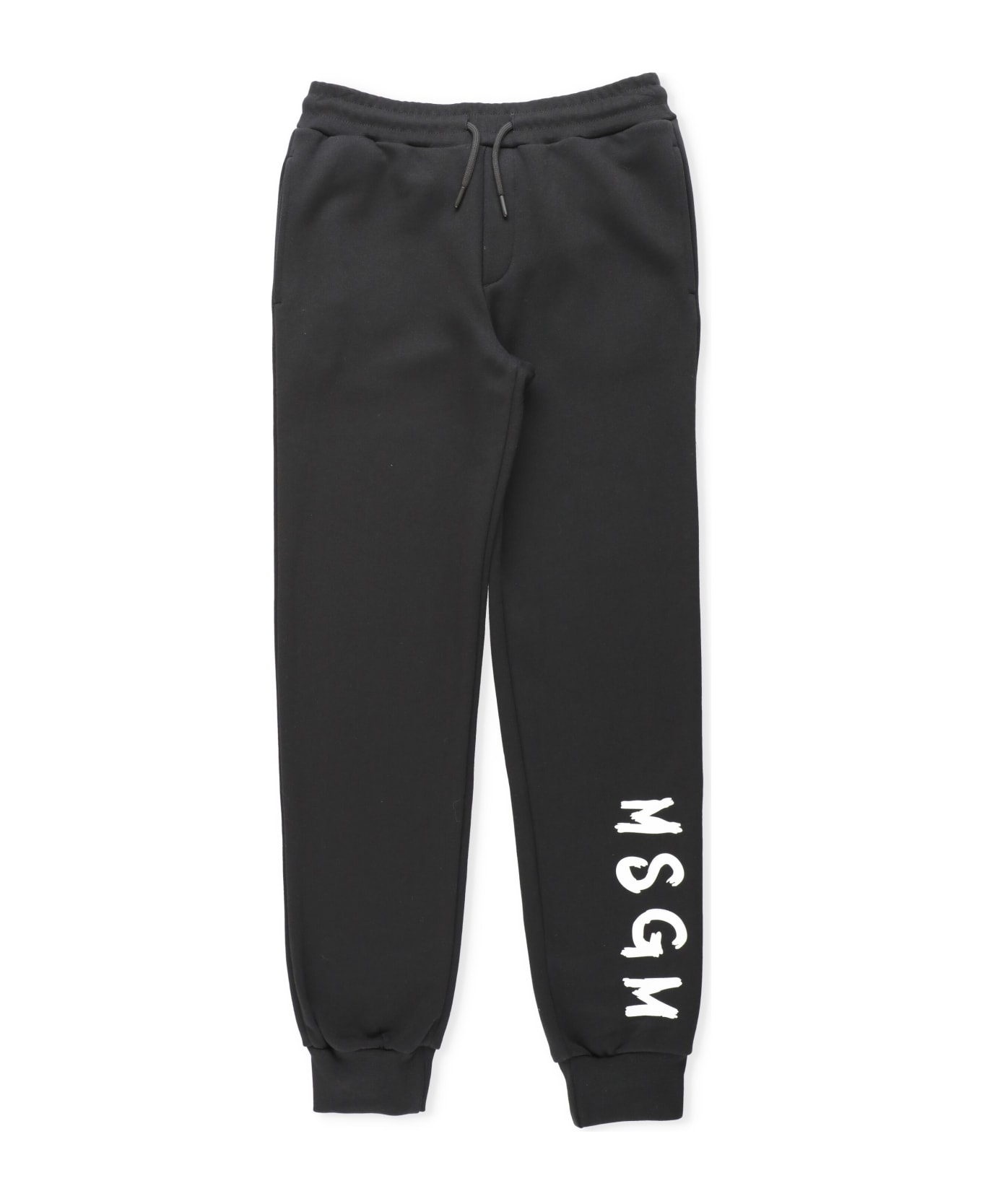 MSGM Pant With Logo - BLACK